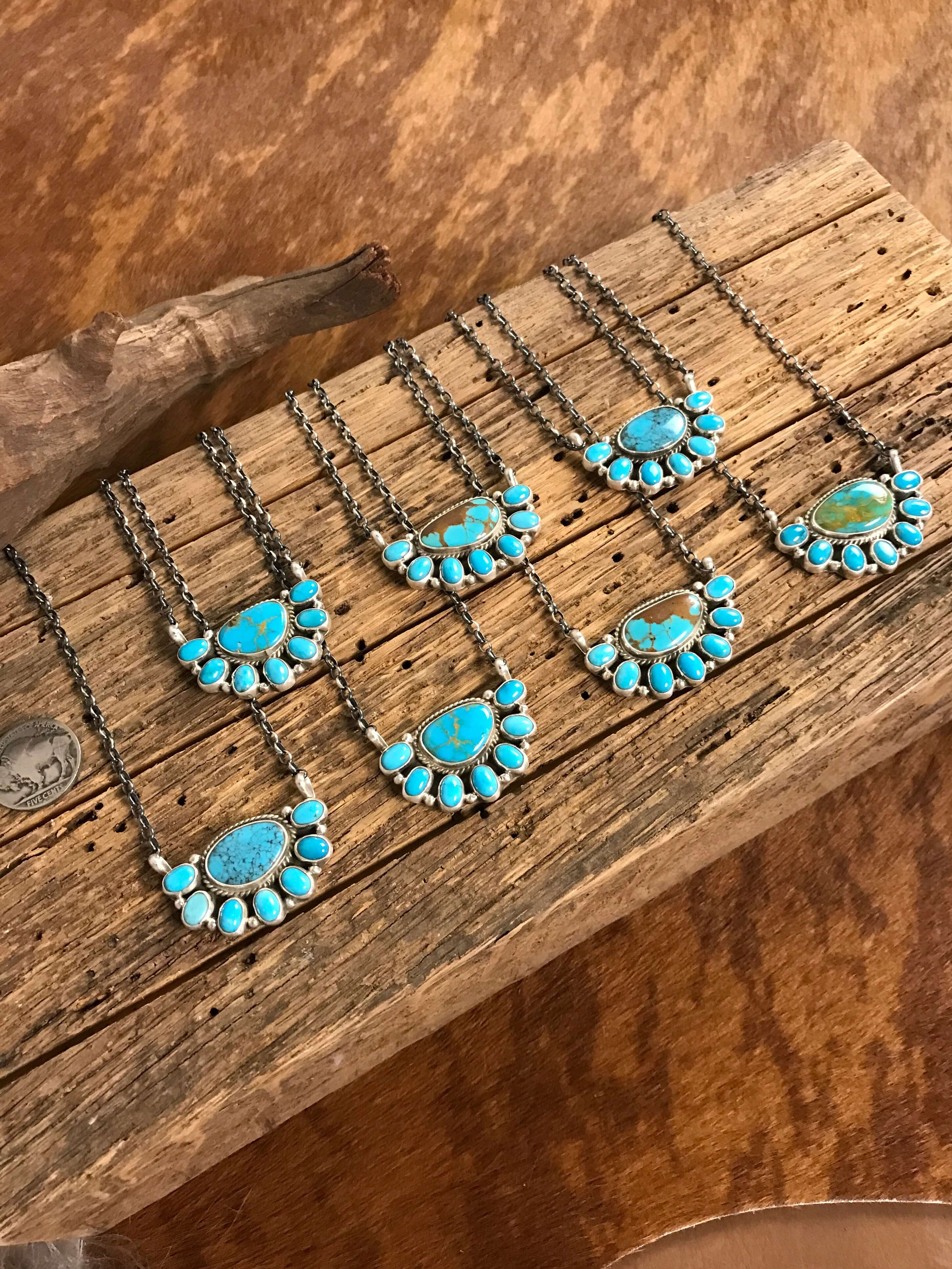 The Arena Necklaces xx-Necklaces-Calli Co., Turquoise and Silver Jewelry, Native American Handmade, Zuni Tribe, Navajo Tribe, Brock Texas