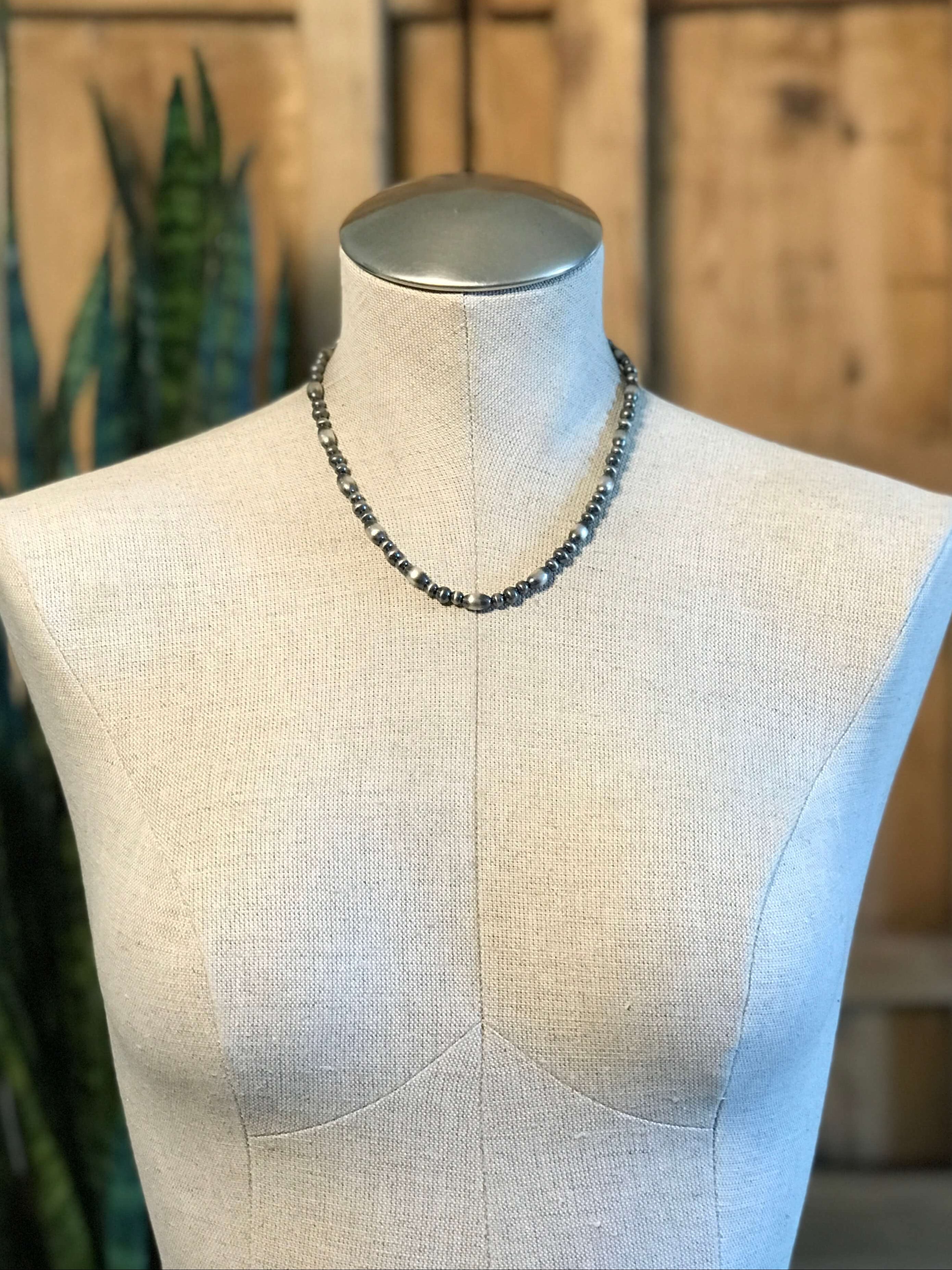 The Shiloh Necklace, 17"-Necklaces-Calli Co., Turquoise and Silver Jewelry, Native American Handmade, Zuni Tribe, Navajo Tribe, Brock Texas