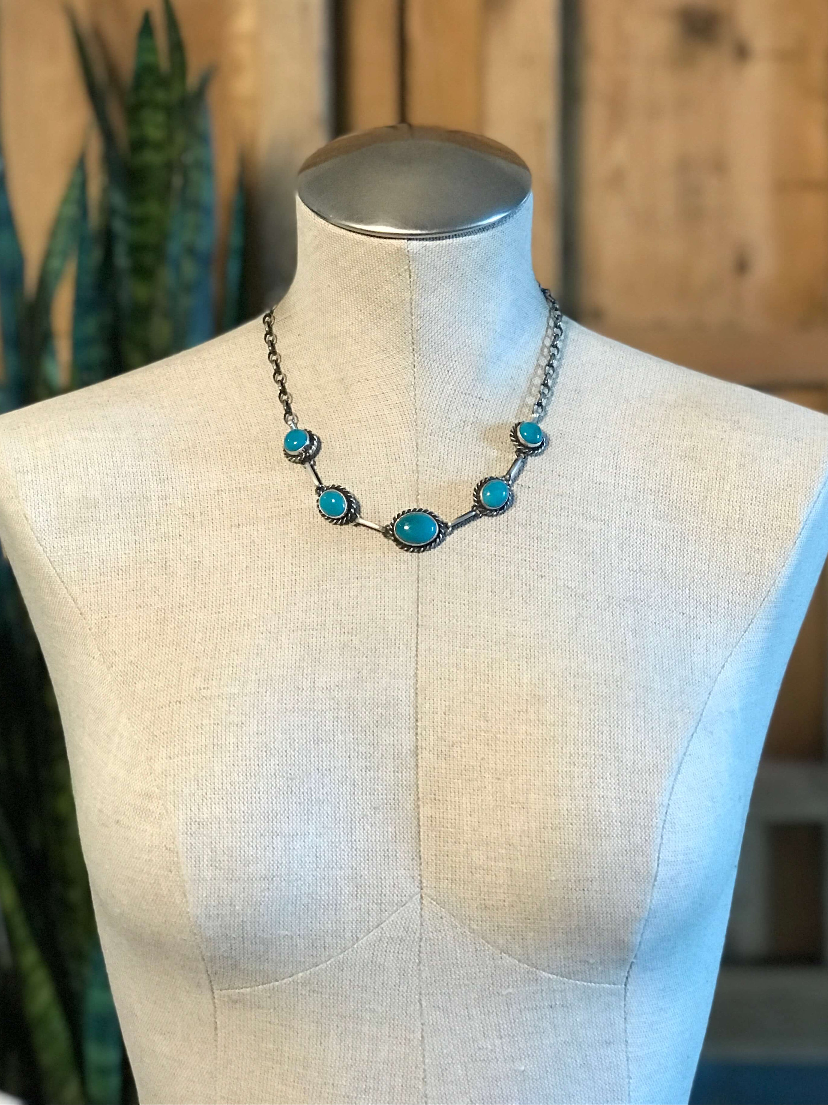 The Sutton Necklace, 4-Necklaces-Calli Co., Turquoise and Silver Jewelry, Native American Handmade, Zuni Tribe, Navajo Tribe, Brock Texas