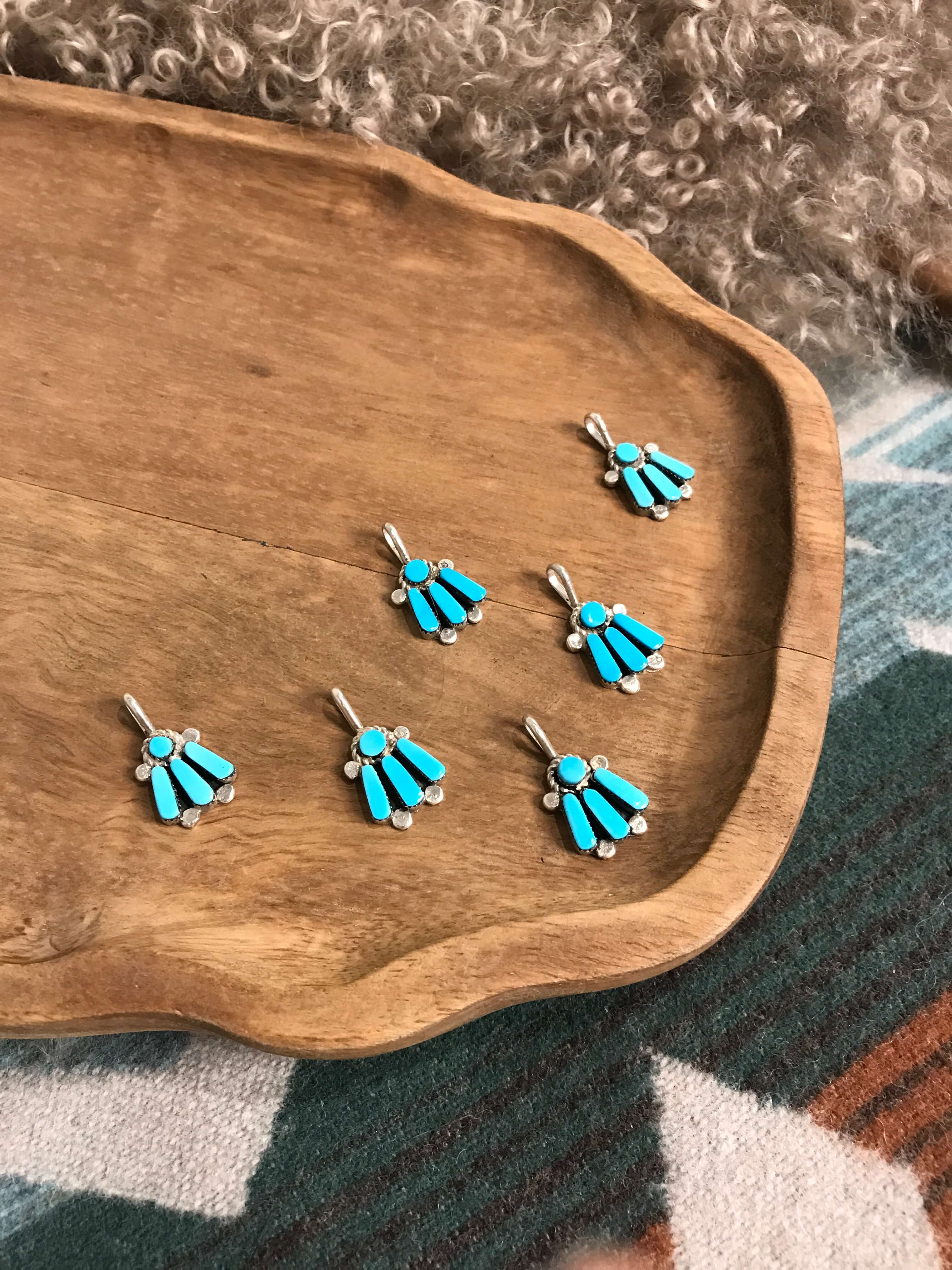 The Delhi Blue Turquoise Pendants xx-Pendants-Calli Co., Turquoise and Silver Jewelry, Native American Handmade, Zuni Tribe, Navajo Tribe, Brock Texas