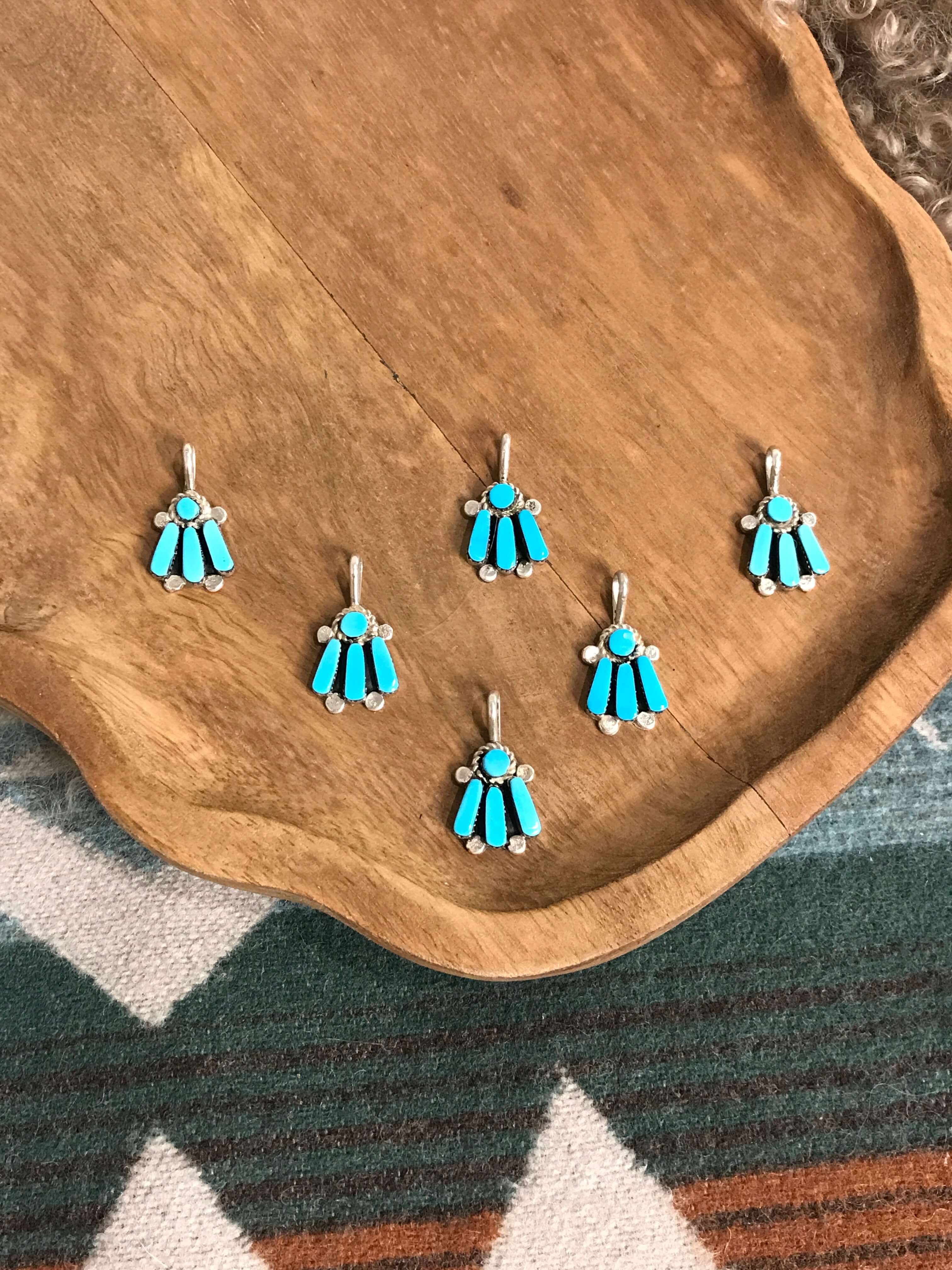 The Delhi Blue Turquoise Pendants xx-Pendants-Calli Co., Turquoise and Silver Jewelry, Native American Handmade, Zuni Tribe, Navajo Tribe, Brock Texas