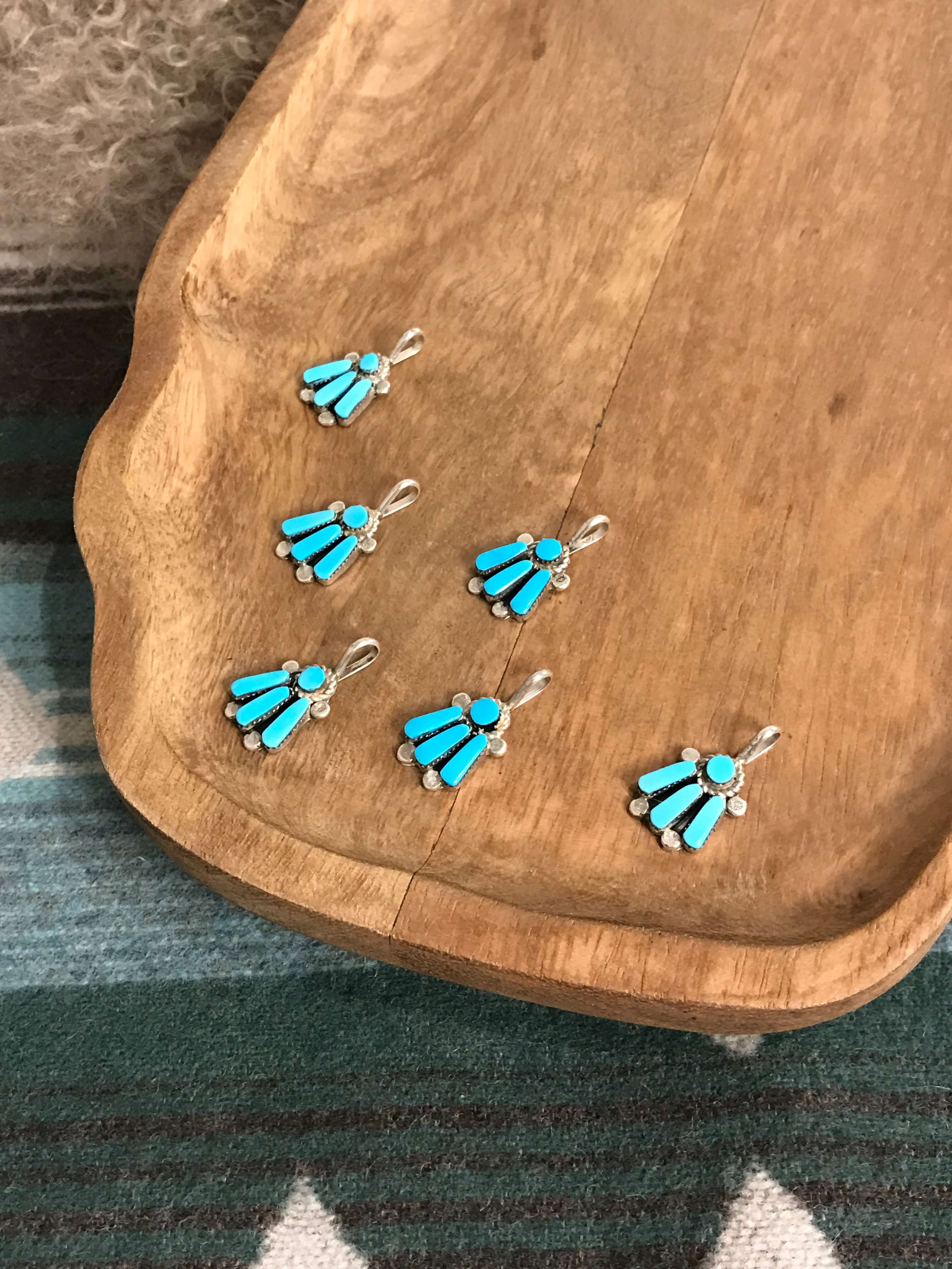 The Delhi Blue Turquoise Pendants xx-Pendants-Calli Co., Turquoise and Silver Jewelry, Native American Handmade, Zuni Tribe, Navajo Tribe, Brock Texas