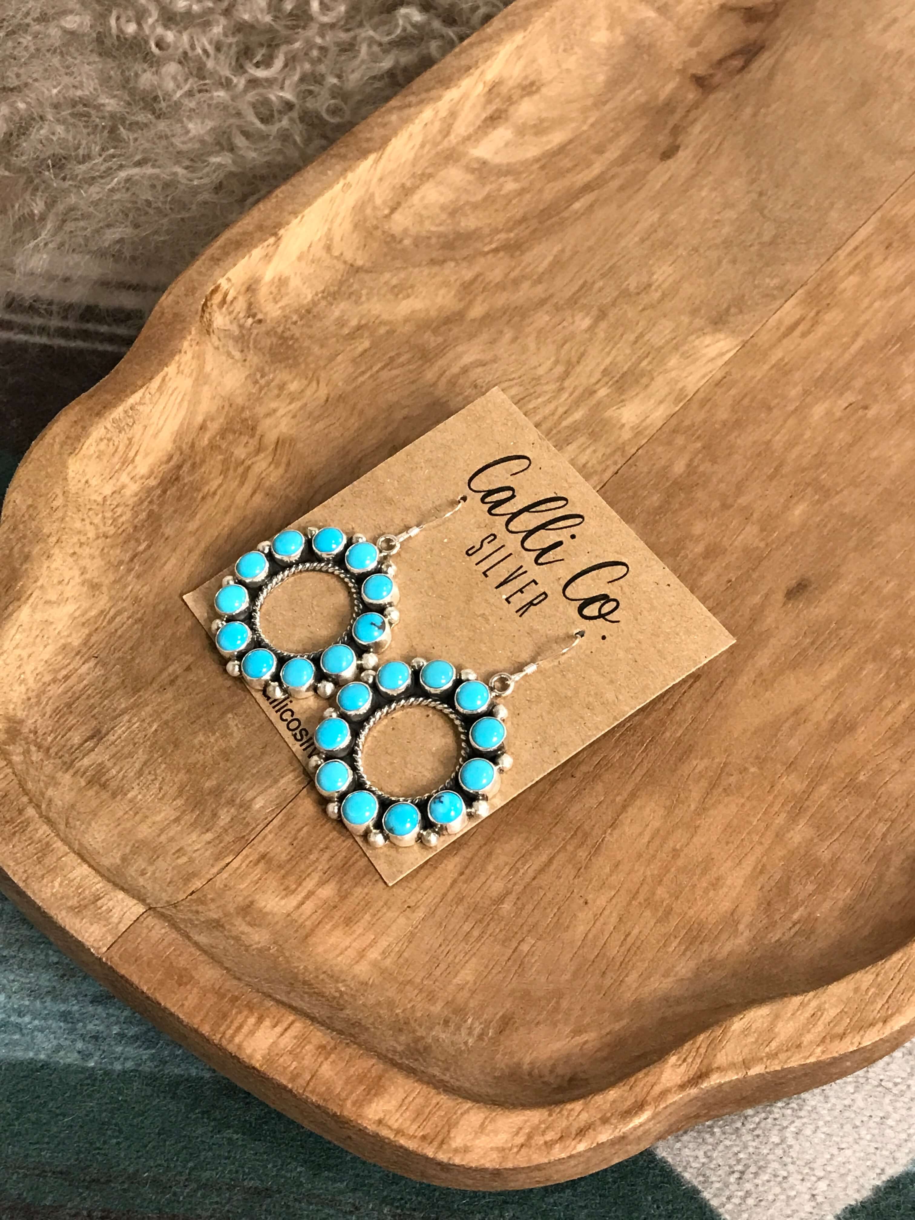 The Belinda Earrings xx-Earrings-Calli Co., Turquoise and Silver Jewelry, Native American Handmade, Zuni Tribe, Navajo Tribe, Brock Texas