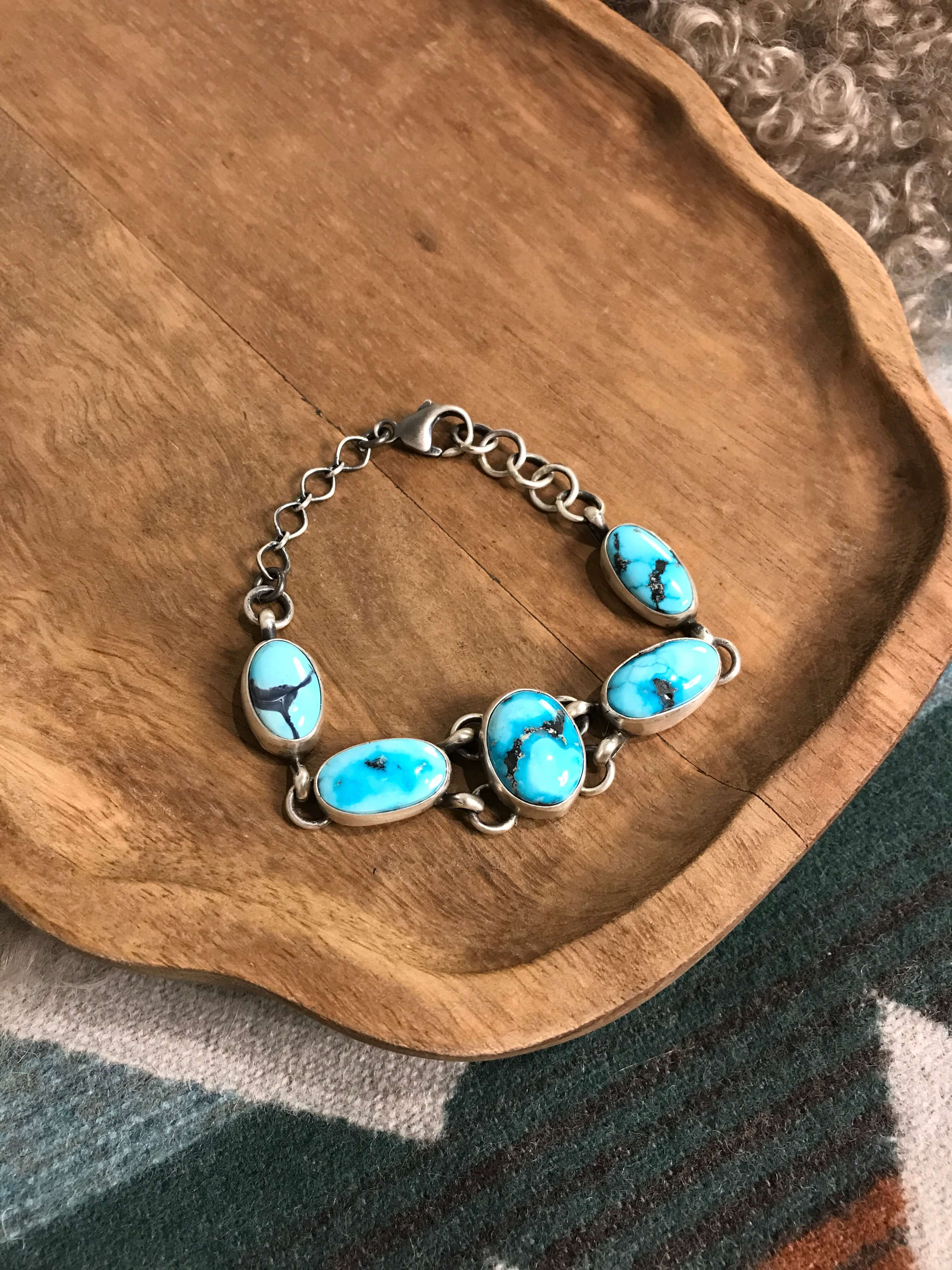 The Ellaville Link Bracelet, 1 xx-Bracelets & Cuffs-Calli Co., Turquoise and Silver Jewelry, Native American Handmade, Zuni Tribe, Navajo Tribe, Brock Texas