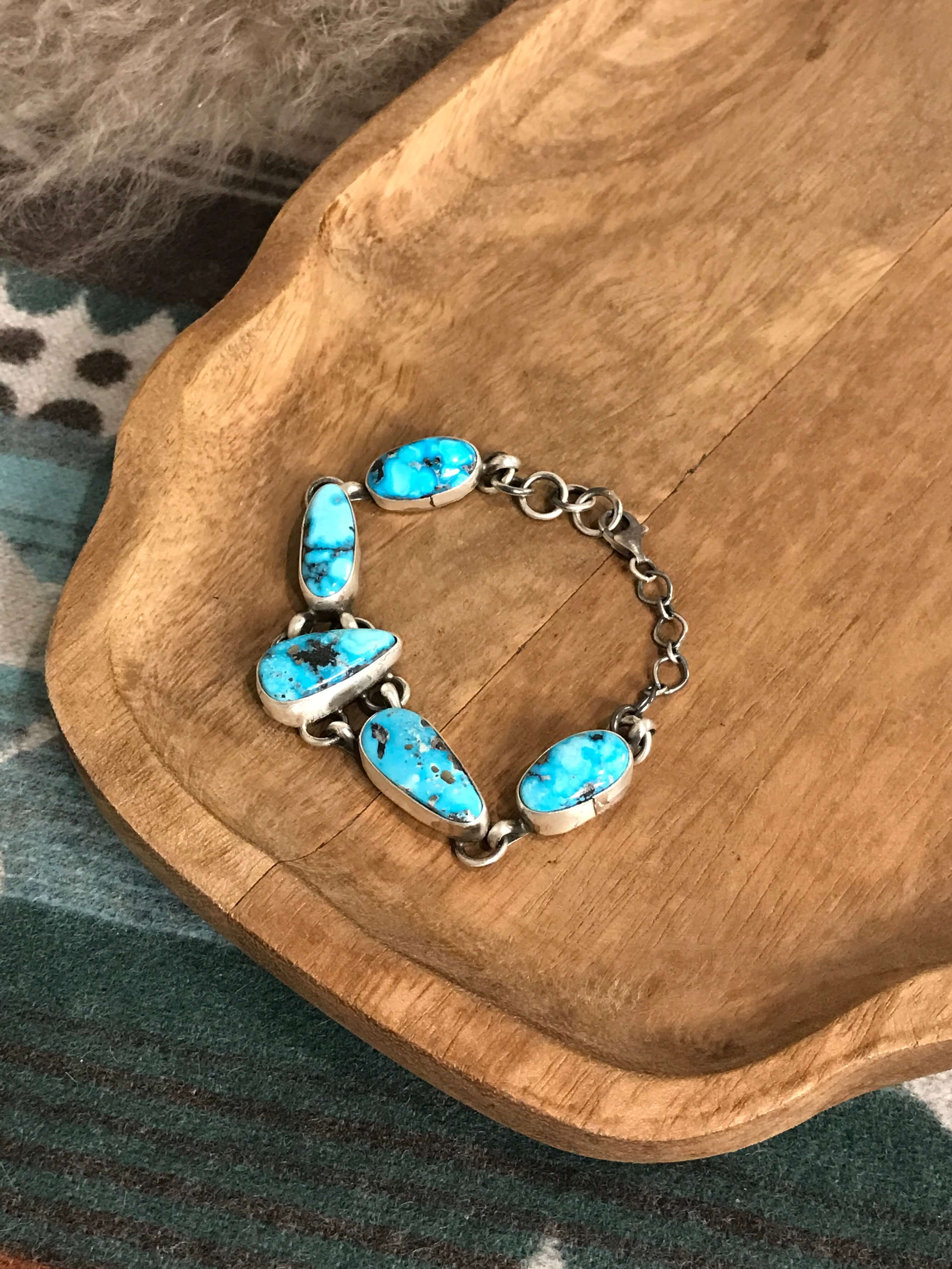 The Ellaville Link Bracelet, 2 xx-Bracelets & Cuffs-Calli Co., Turquoise and Silver Jewelry, Native American Handmade, Zuni Tribe, Navajo Tribe, Brock Texas