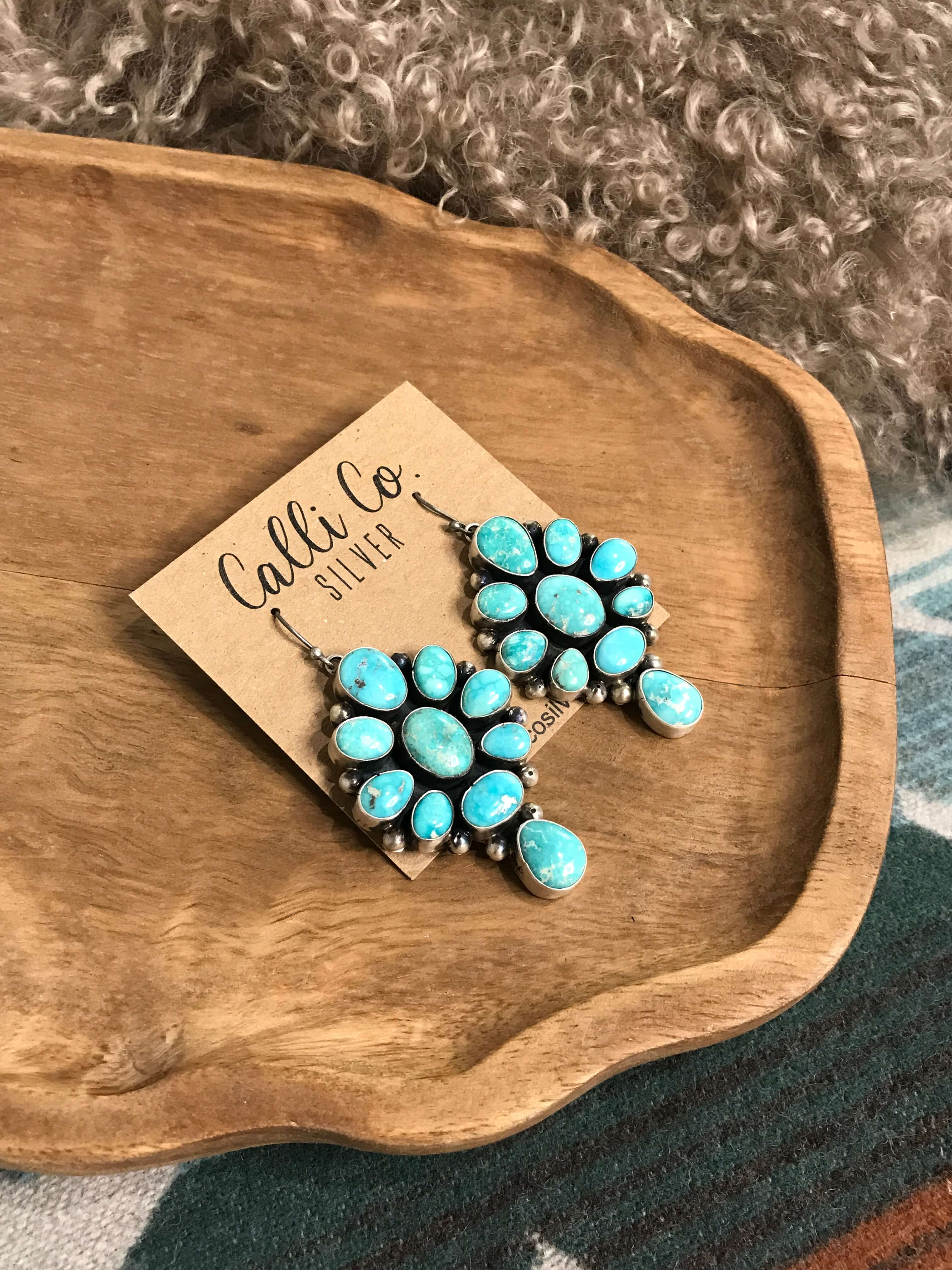 The Marissa Earrings xx-Earrings-Calli Co., Turquoise and Silver Jewelry, Native American Handmade, Zuni Tribe, Navajo Tribe, Brock Texas