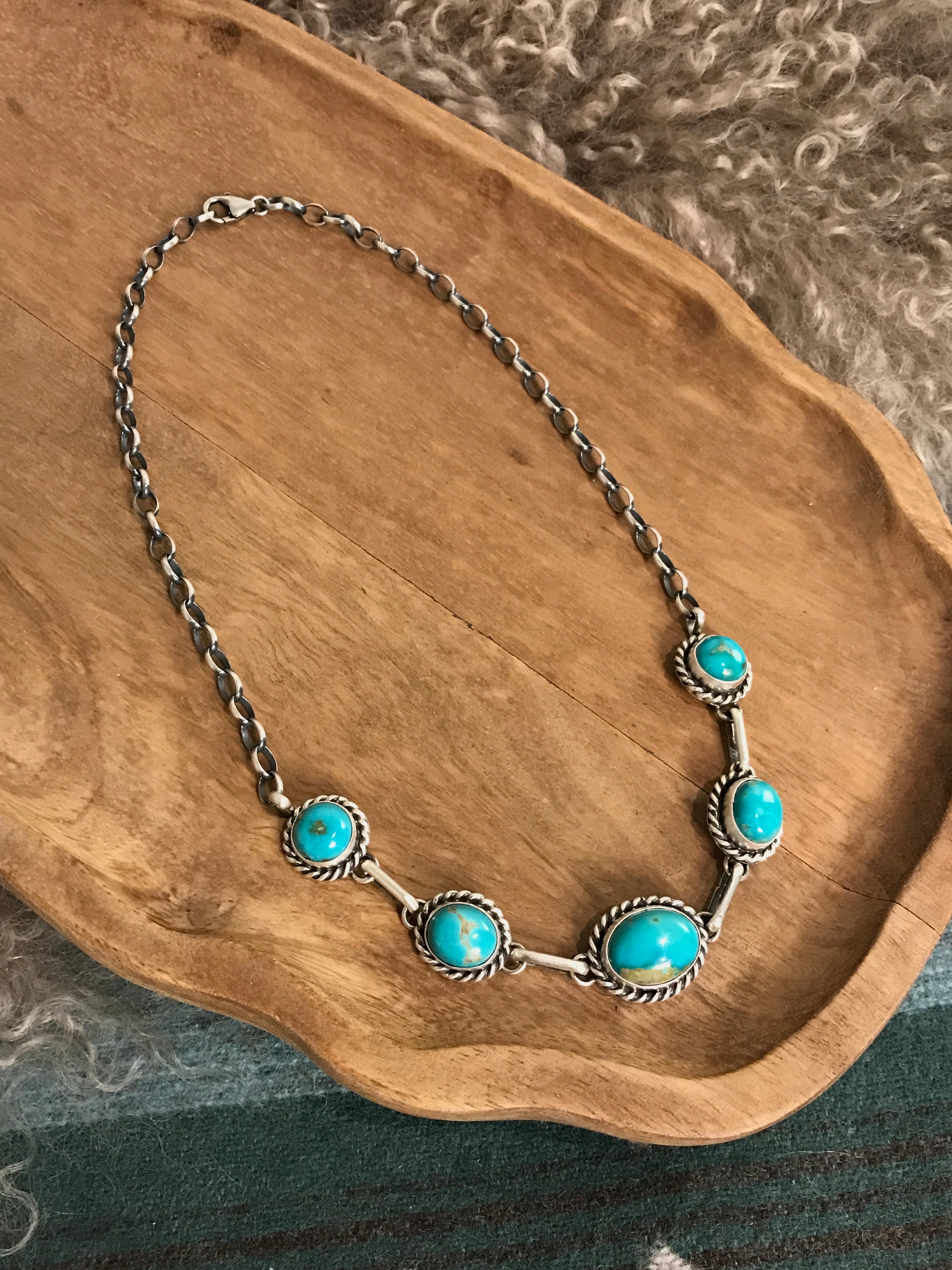 The Sutton Necklace, 3-Necklaces-Calli Co., Turquoise and Silver Jewelry, Native American Handmade, Zuni Tribe, Navajo Tribe, Brock Texas