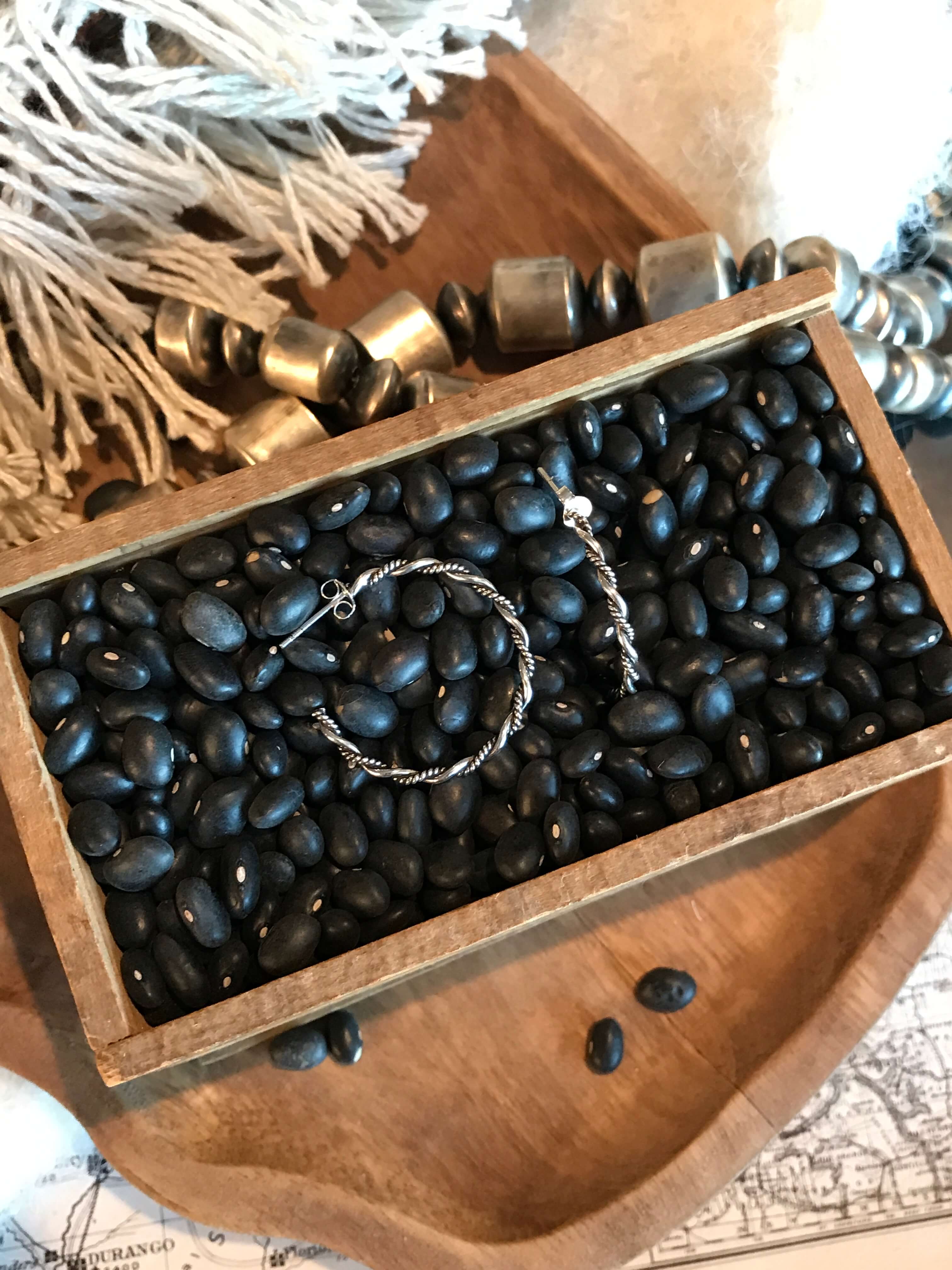 The Grande Harrah Hoop Earrings-Earrings-Calli Co., Turquoise and Silver Jewelry, Native American Handmade, Zuni Tribe, Navajo Tribe, Brock Texas