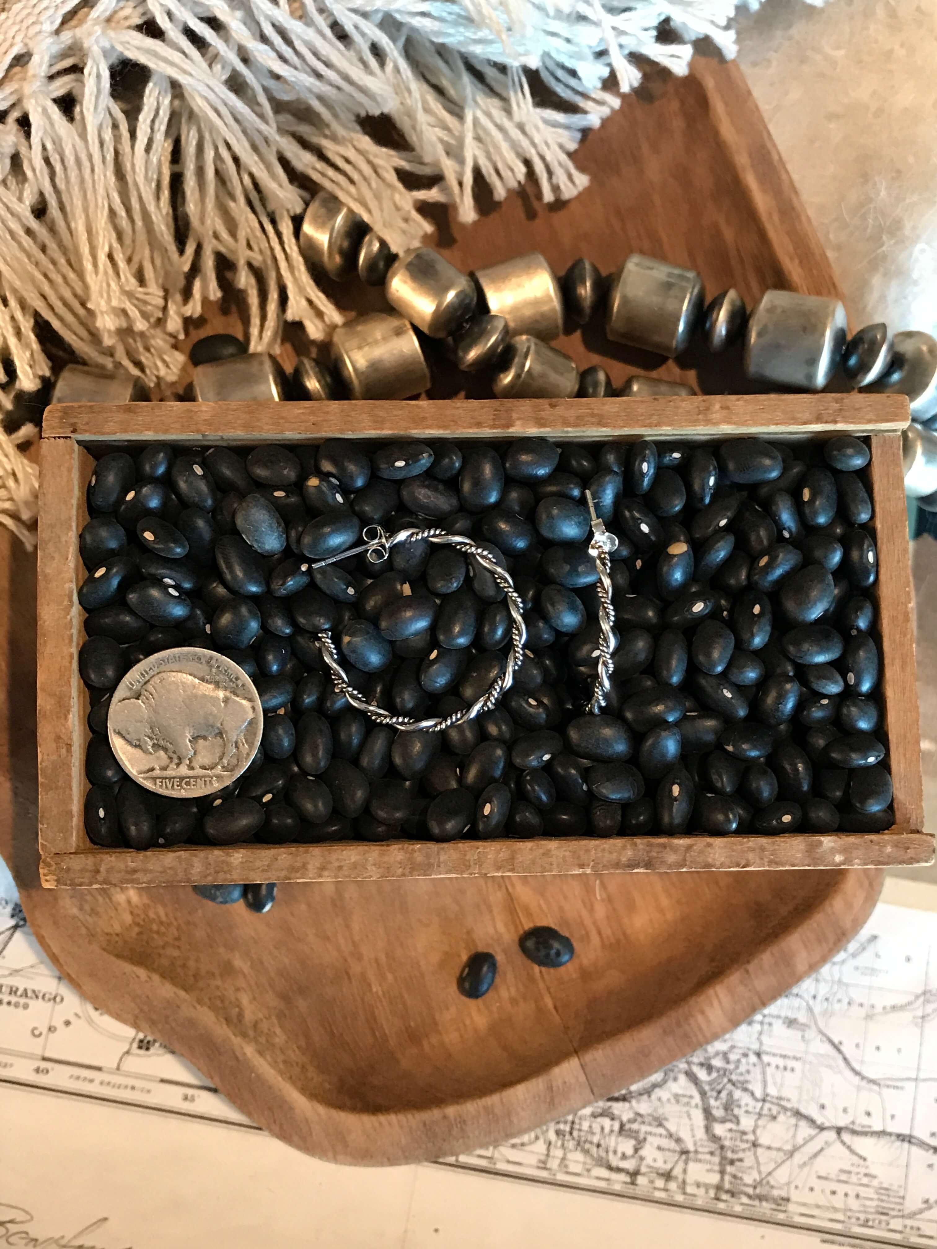 The Grande Harrah Hoop Earrings-Earrings-Calli Co., Turquoise and Silver Jewelry, Native American Handmade, Zuni Tribe, Navajo Tribe, Brock Texas