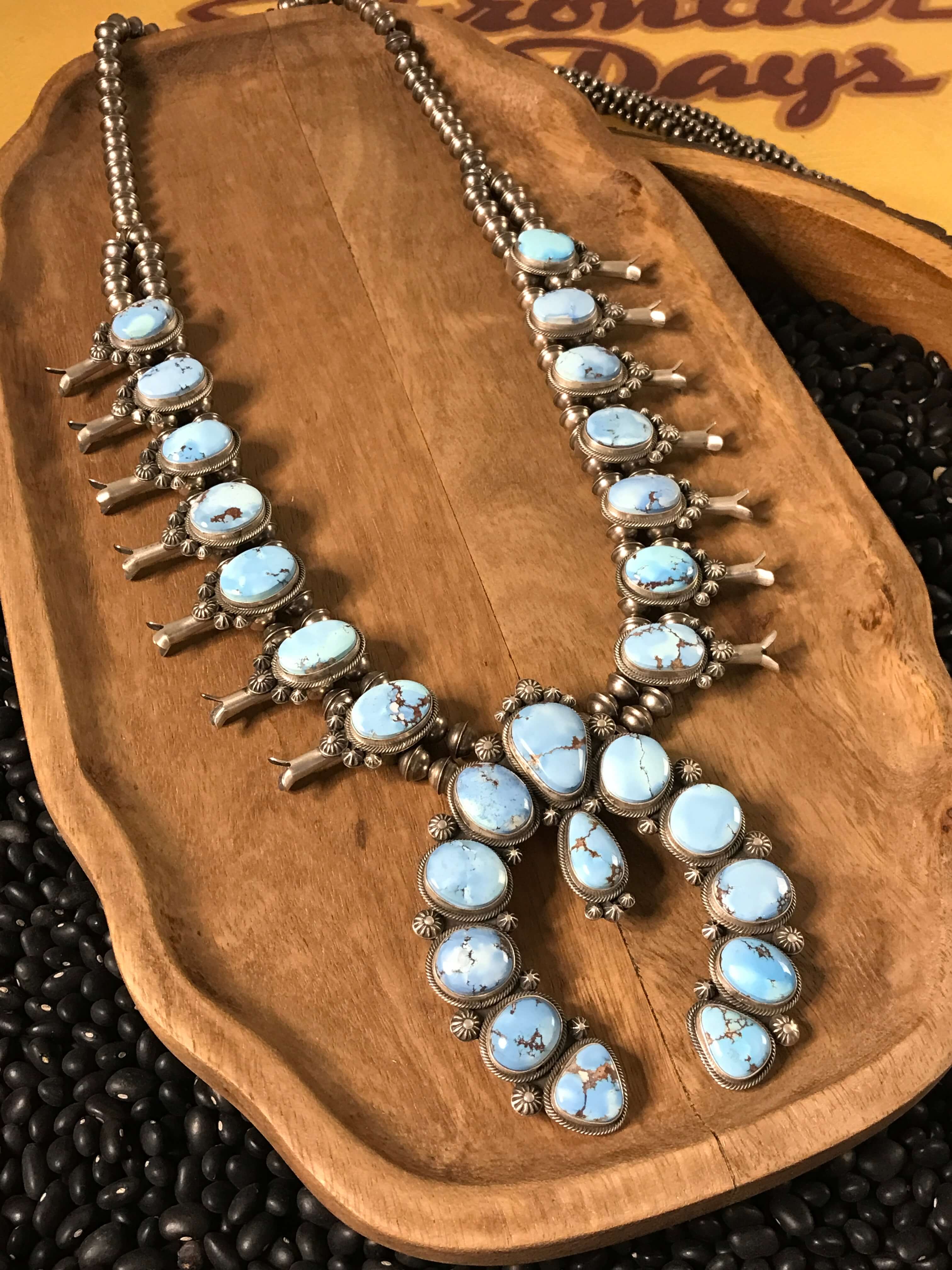 The Kimi Squash Blossom Necklace-Necklaces-Calli Co., Turquoise and Silver Jewelry, Native American Handmade, Zuni Tribe, Navajo Tribe, Brock Texas