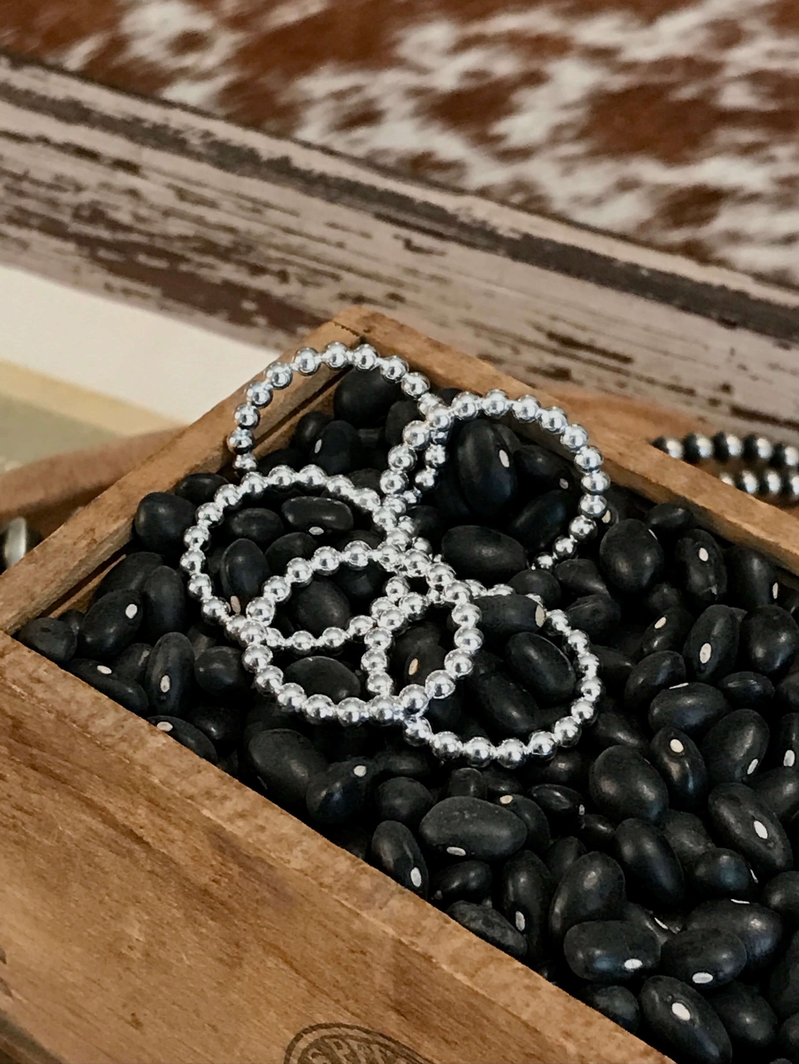 The 3mm Sterling Bead Ring-Rings-Calli Co., Turquoise and Silver Jewelry, Native American Handmade, Zuni Tribe, Navajo Tribe, Brock Texas