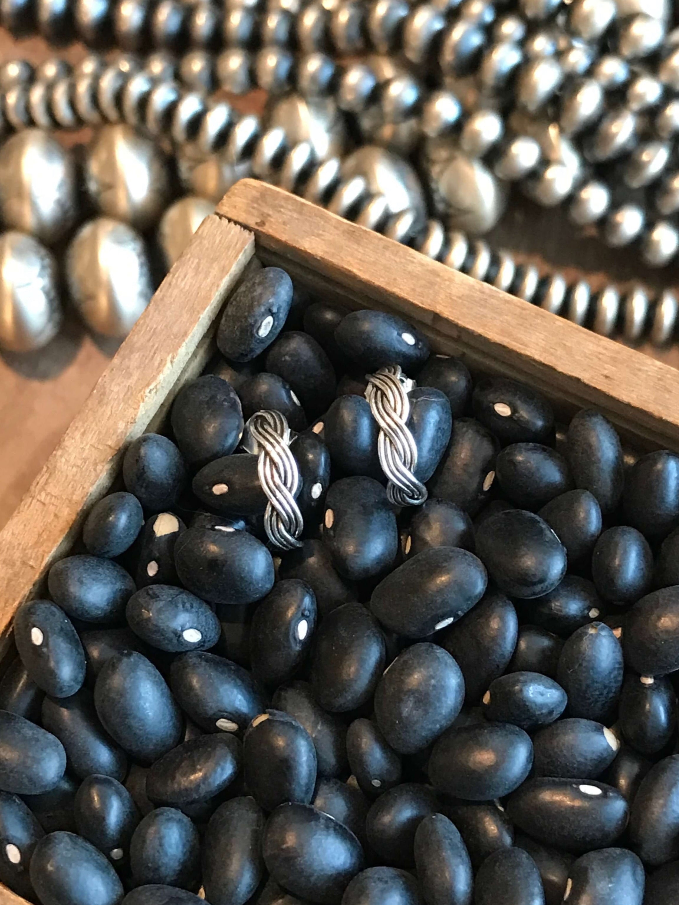 The Boston Huggie Hoops, 1-Earrings-Calli Co., Turquoise and Silver Jewelry, Native American Handmade, Zuni Tribe, Navajo Tribe, Brock Texas