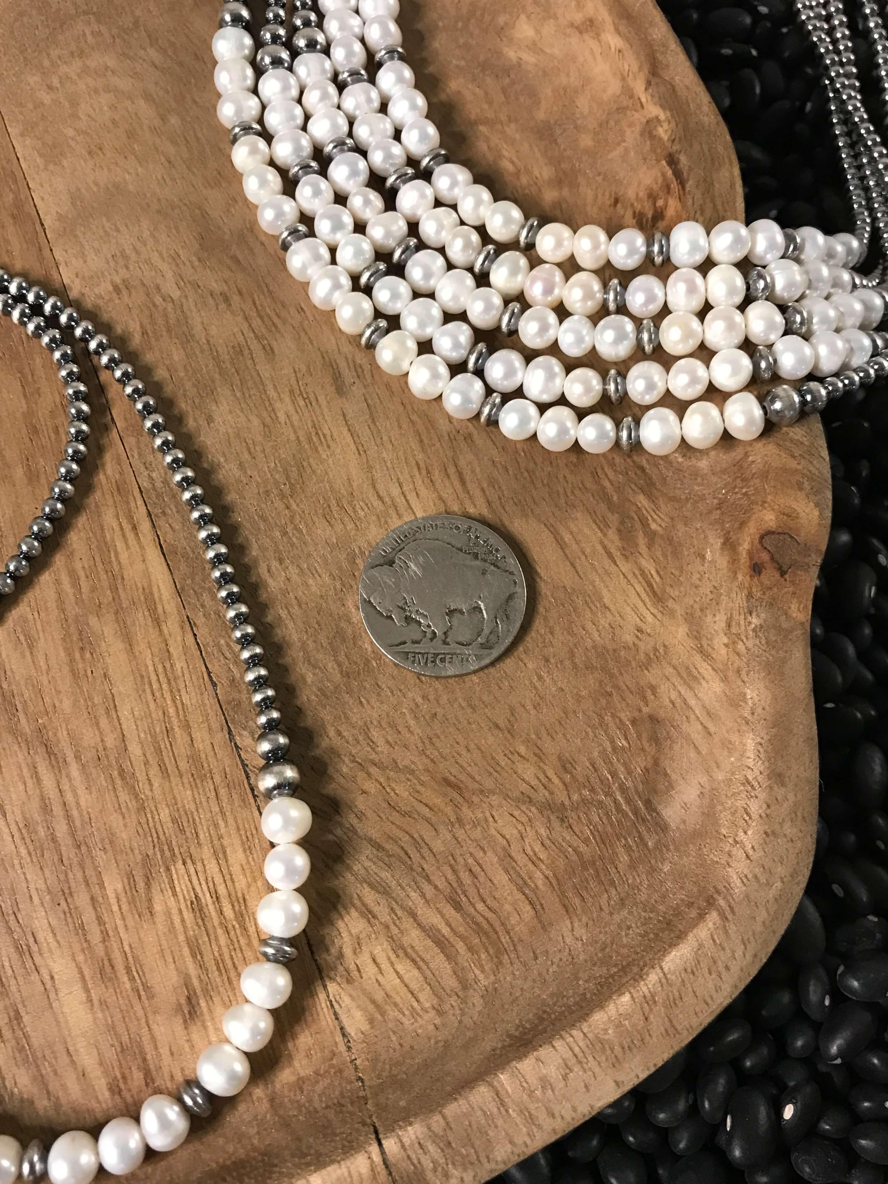 The Bondi Necklace, 18"-Necklaces-Calli Co., Turquoise and Silver Jewelry, Native American Handmade, Zuni Tribe, Navajo Tribe, Brock Texas