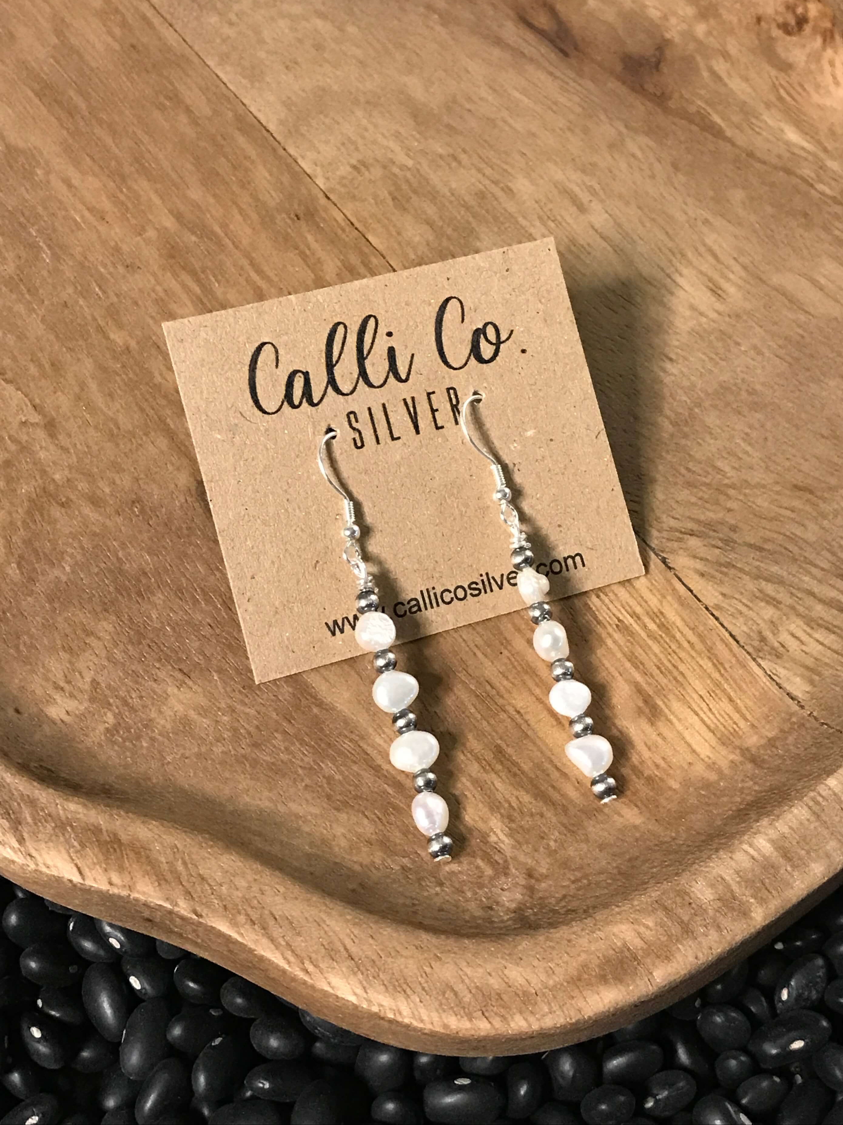 The Bali Earrings-Earrings-Calli Co., Turquoise and Silver Jewelry, Native American Handmade, Zuni Tribe, Navajo Tribe, Brock Texas