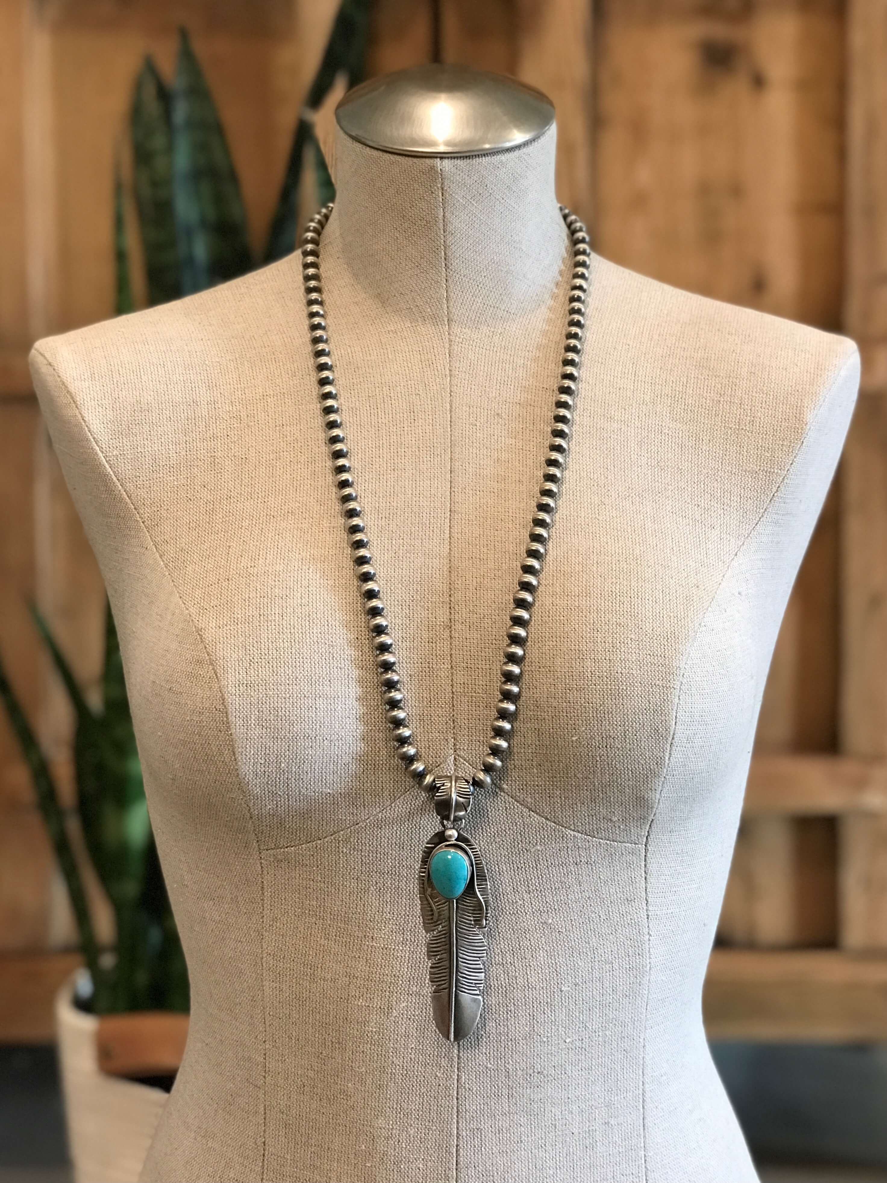 The Choctaw Feather Pendant, 6-Pendants-Calli Co., Turquoise and Silver Jewelry, Native American Handmade, Zuni Tribe, Navajo Tribe, Brock Texas