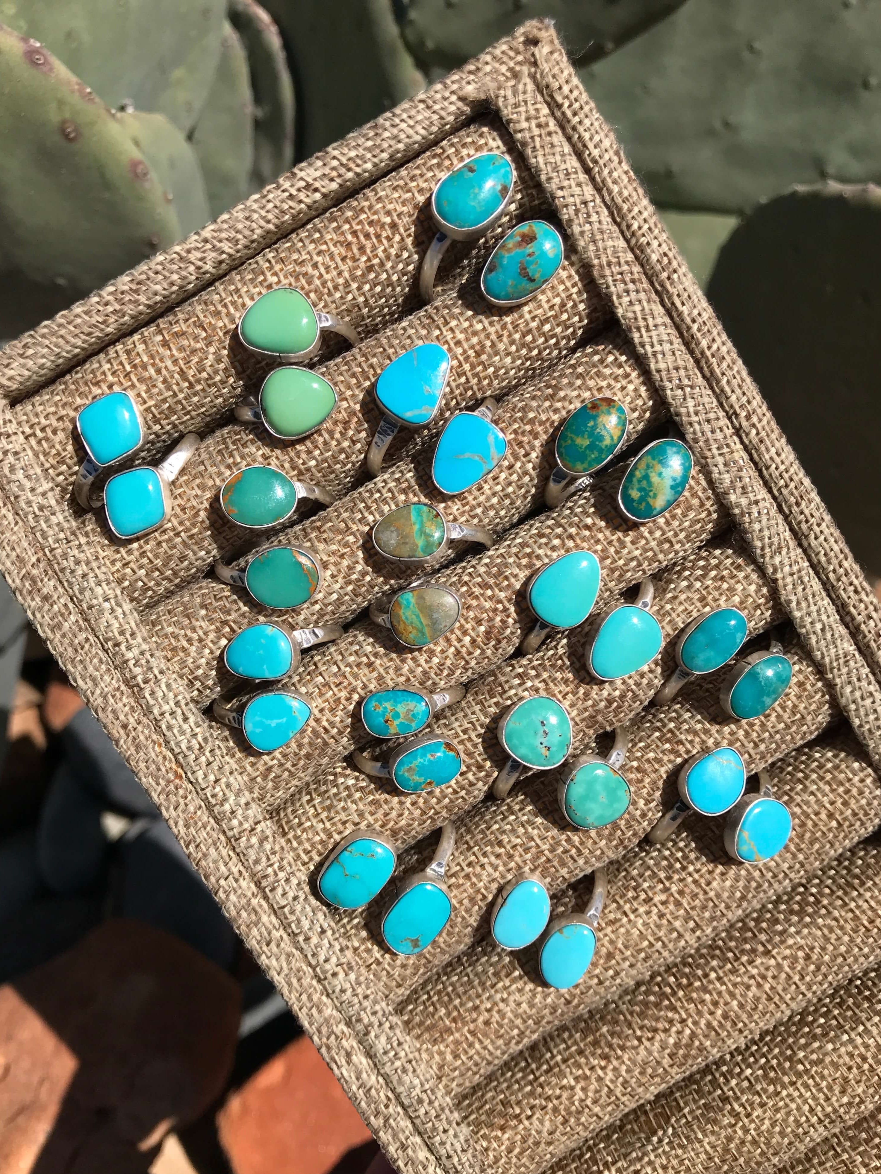 The Cerin Adjustable Rings-Rings-Calli Co., Turquoise and Silver Jewelry, Native American Handmade, Zuni Tribe, Navajo Tribe, Brock Texas