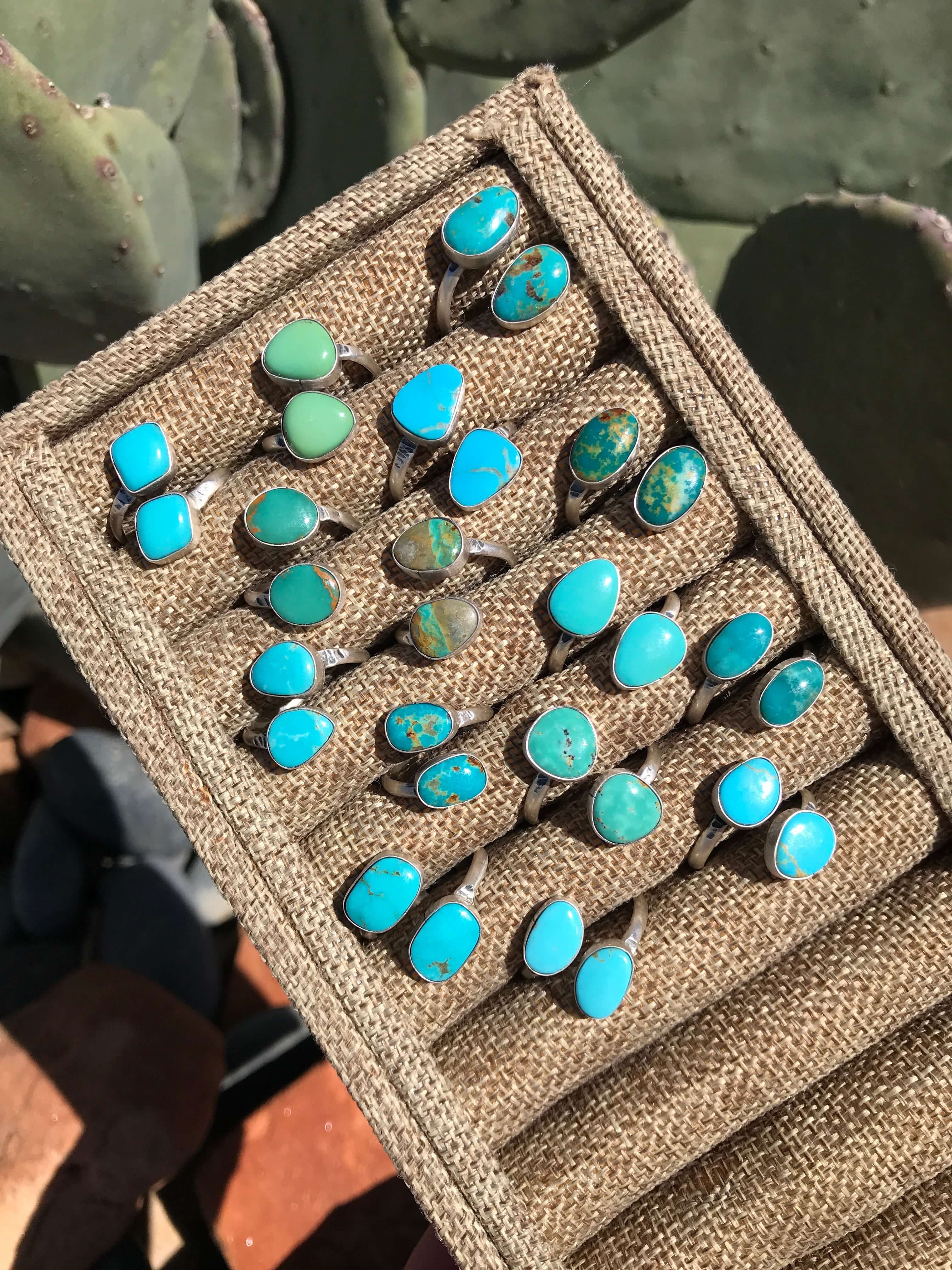 The Cerin Adjustable Rings-Rings-Calli Co., Turquoise and Silver Jewelry, Native American Handmade, Zuni Tribe, Navajo Tribe, Brock Texas