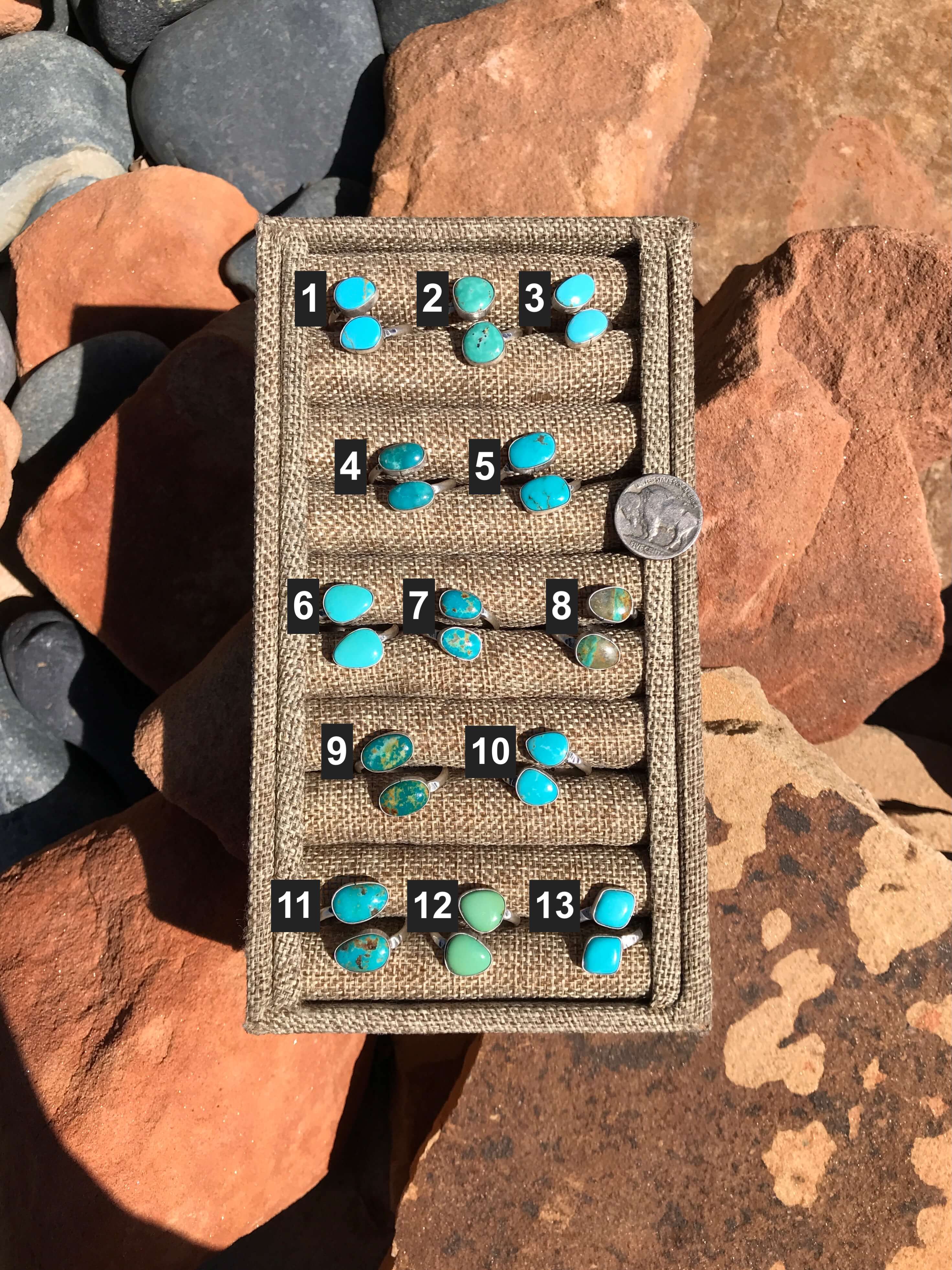The Cerin Adjustable Rings-Rings-Calli Co., Turquoise and Silver Jewelry, Native American Handmade, Zuni Tribe, Navajo Tribe, Brock Texas