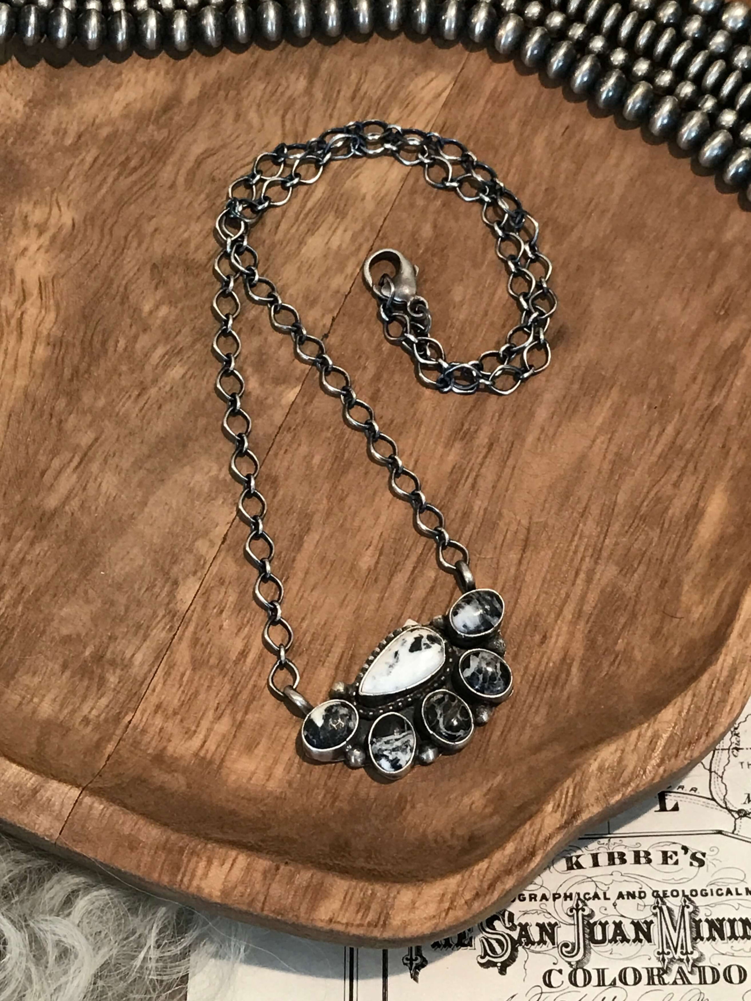 The Eastland Necklace, 3-Necklaces-Calli Co., Turquoise and Silver Jewelry, Native American Handmade, Zuni Tribe, Navajo Tribe, Brock Texas