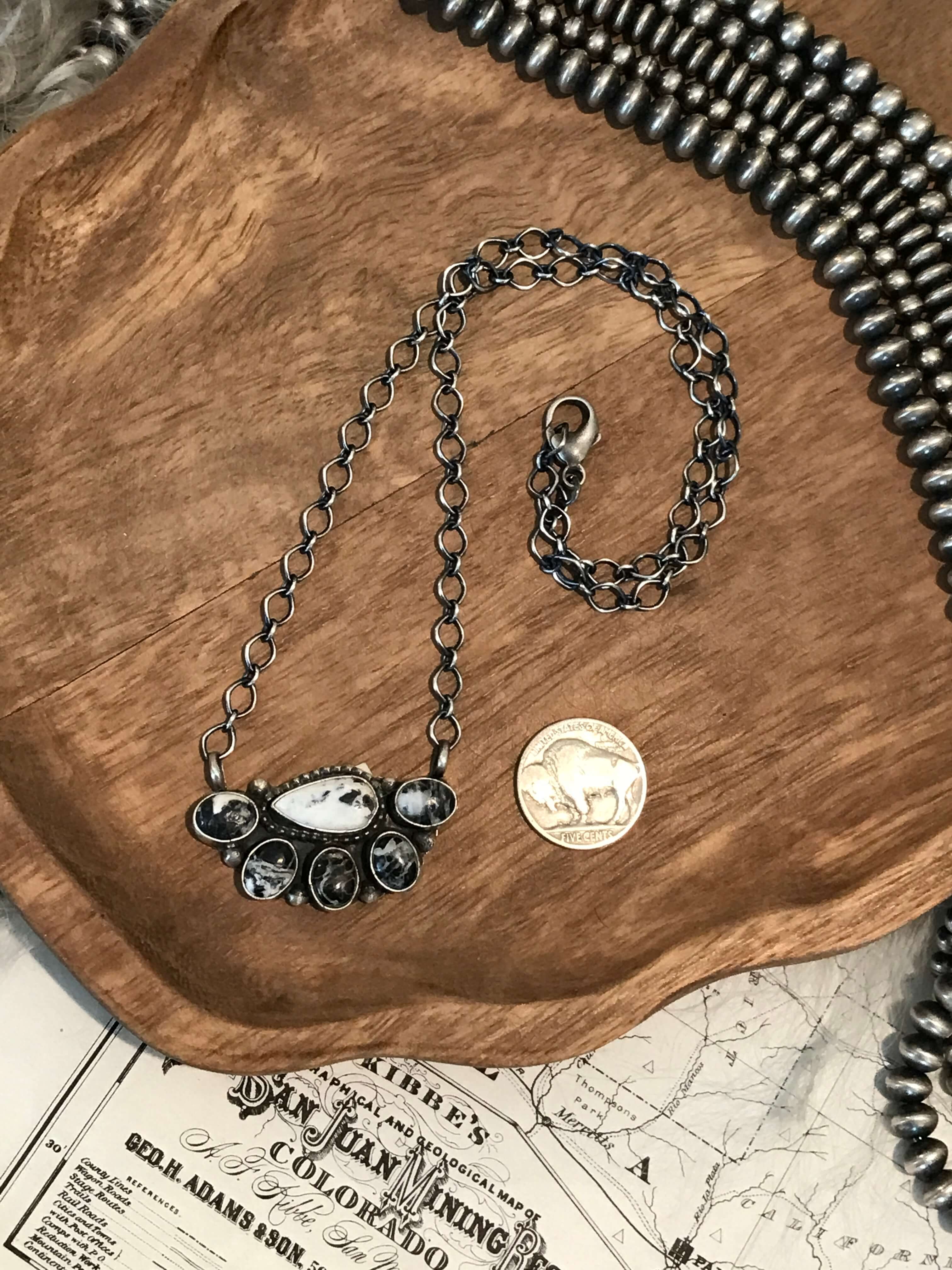 The Eastland Necklace, 3-Necklaces-Calli Co., Turquoise and Silver Jewelry, Native American Handmade, Zuni Tribe, Navajo Tribe, Brock Texas