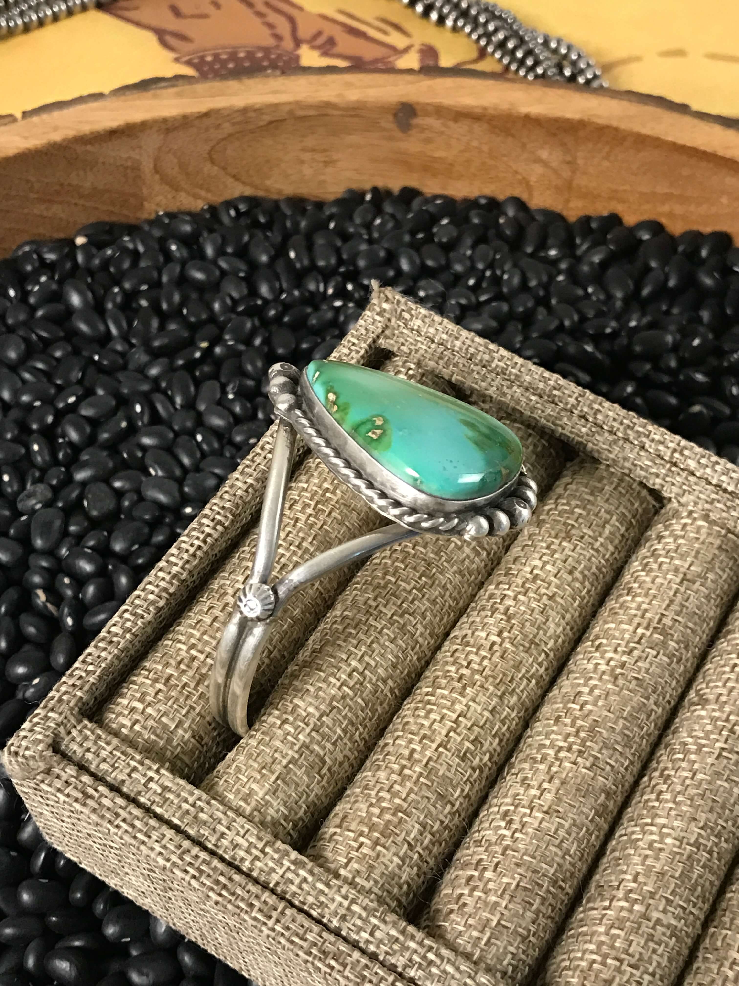 The Winifred Turquoise Cuff, 2-Bracelets & Cuffs-Calli Co., Turquoise and Silver Jewelry, Native American Handmade, Zuni Tribe, Navajo Tribe, Brock Texas