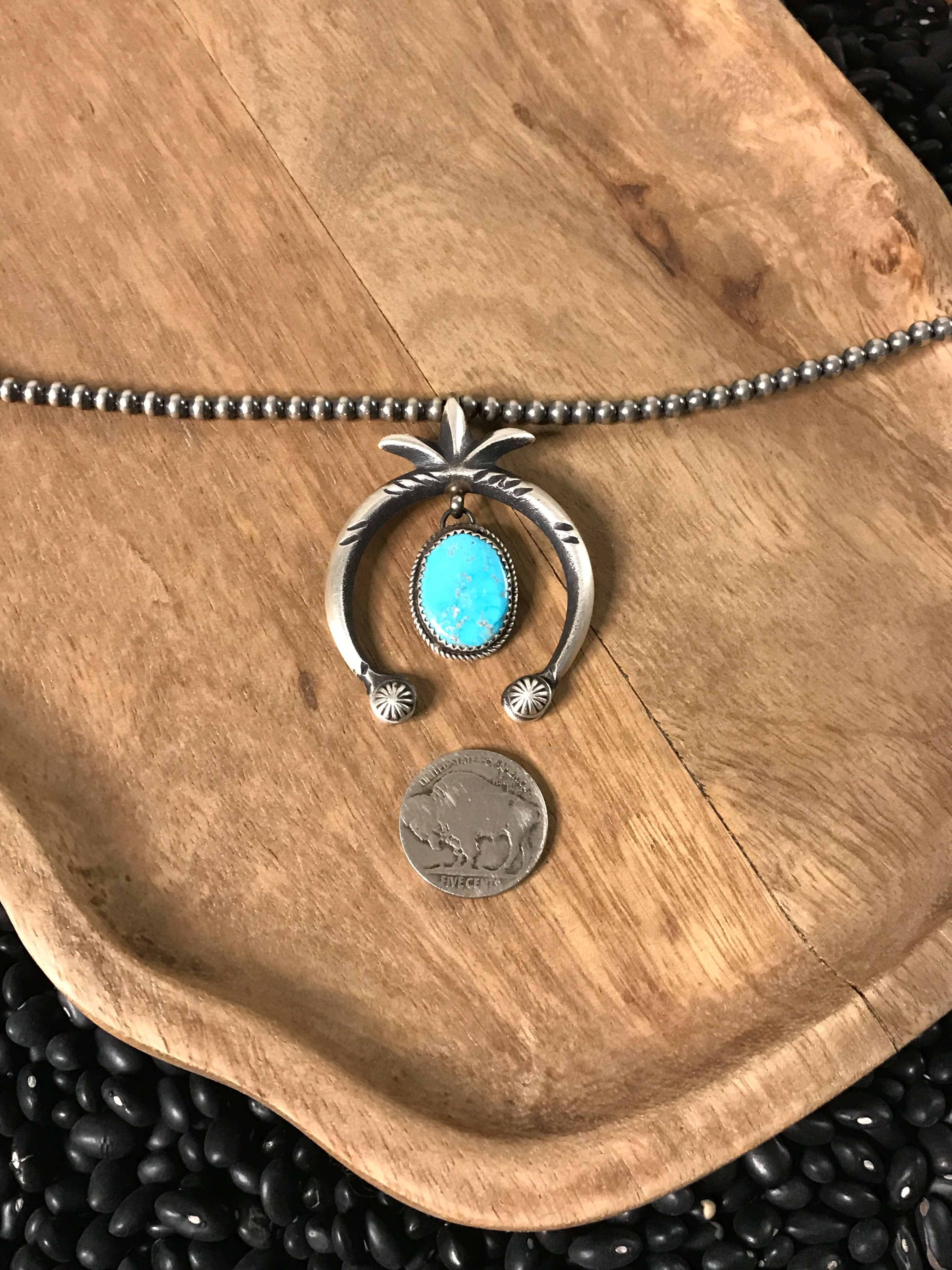 The Yavapai Naja Pendant, 3-Pendants-Calli Co., Turquoise and Silver Jewelry, Native American Handmade, Zuni Tribe, Navajo Tribe, Brock Texas