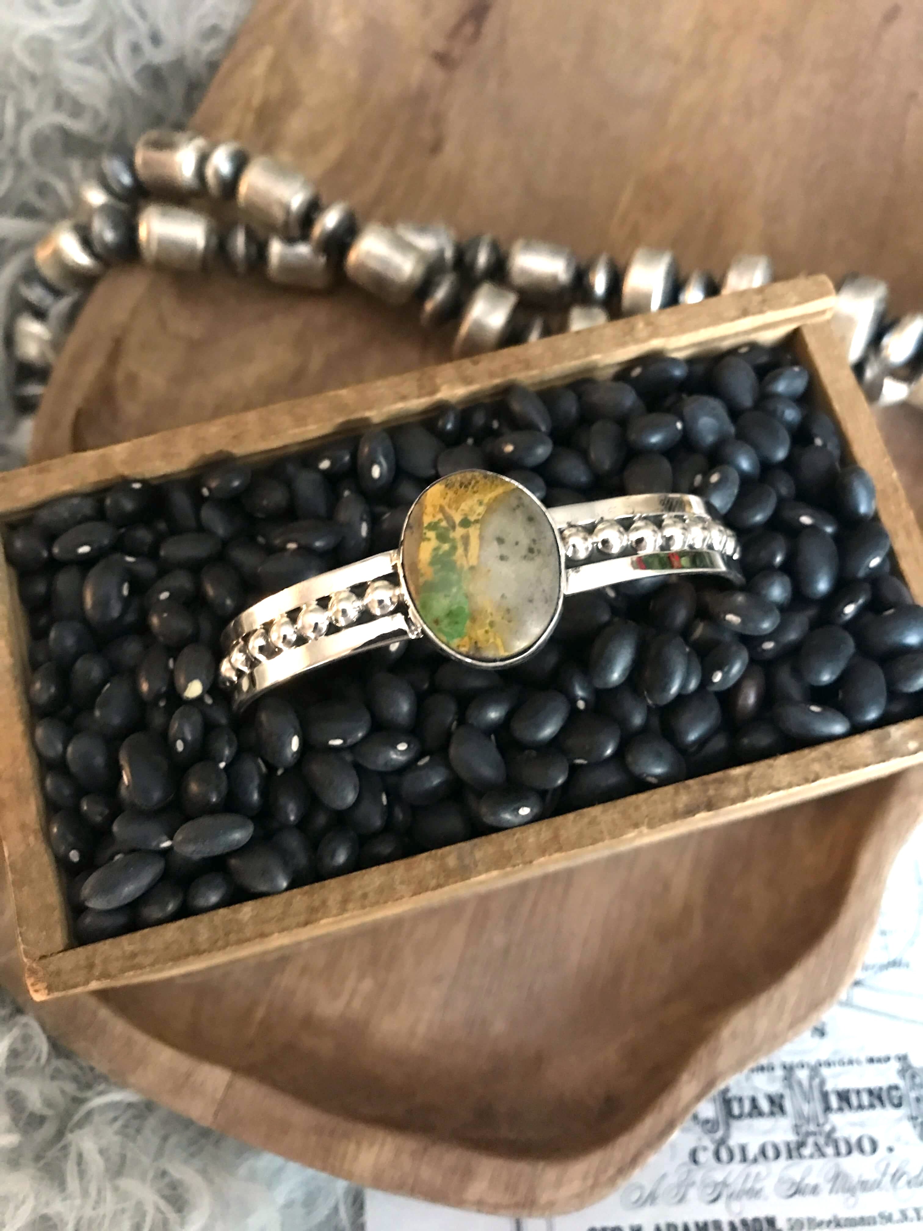 The Woodway Turquoise Cuff-Bracelets & Cuffs-Calli Co., Turquoise and Silver Jewelry, Native American Handmade, Zuni Tribe, Navajo Tribe, Brock Texas