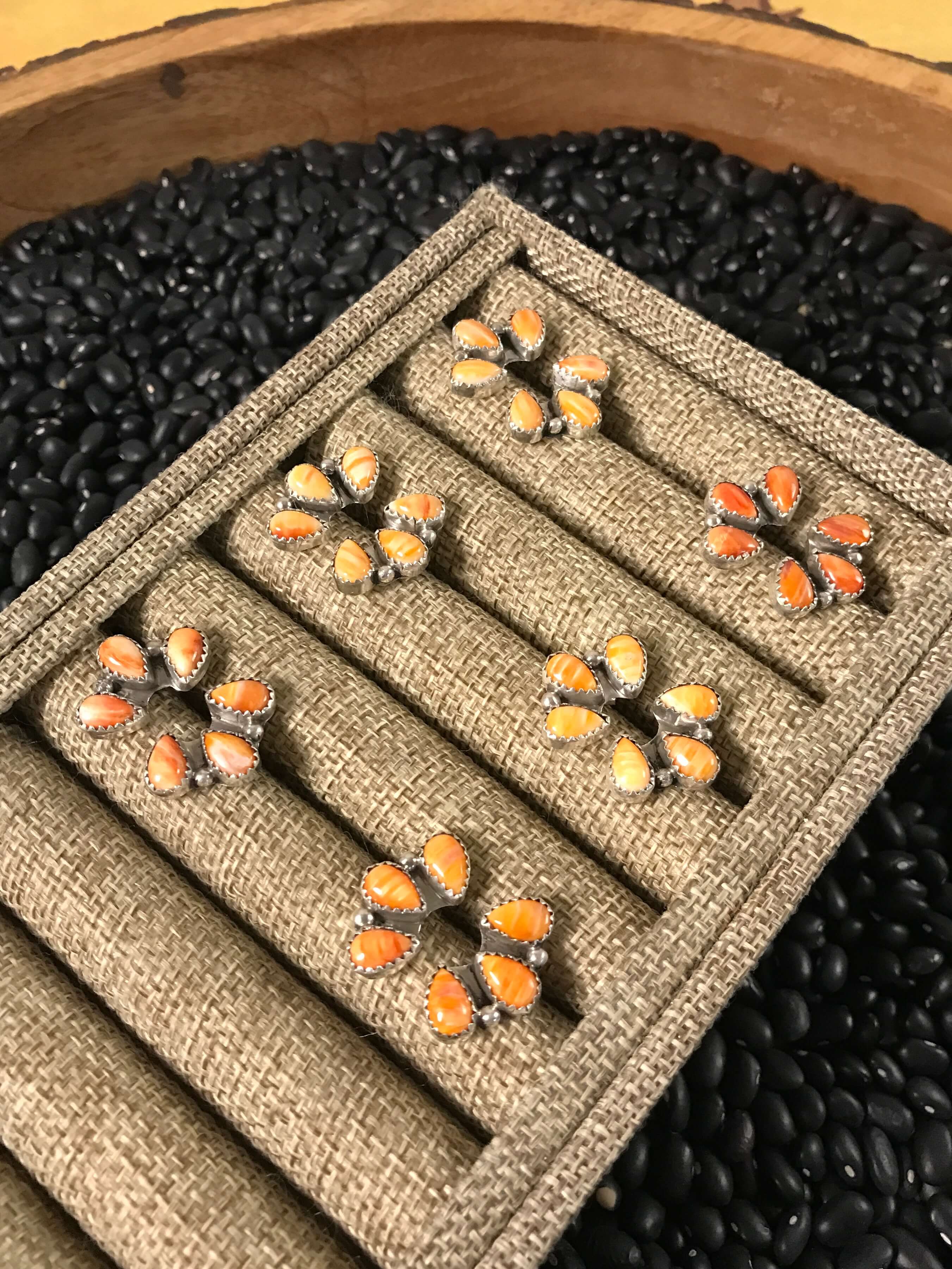 The Hoopoe Spiny Earrings-Earrings-Calli Co., Turquoise and Silver Jewelry, Native American Handmade, Zuni Tribe, Navajo Tribe, Brock Texas