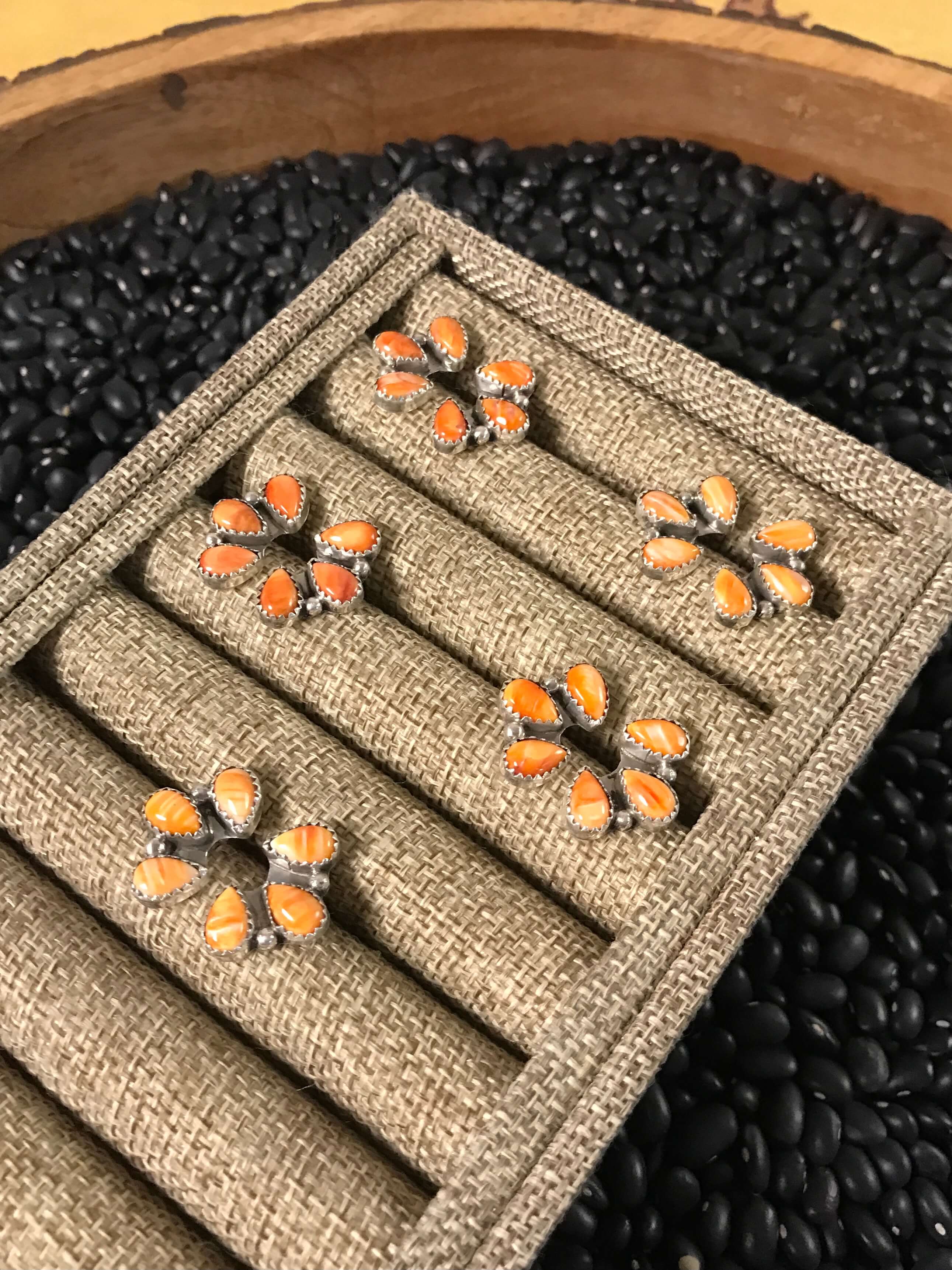 The Hoopoe Spiny Earrings-Earrings-Calli Co., Turquoise and Silver Jewelry, Native American Handmade, Zuni Tribe, Navajo Tribe, Brock Texas