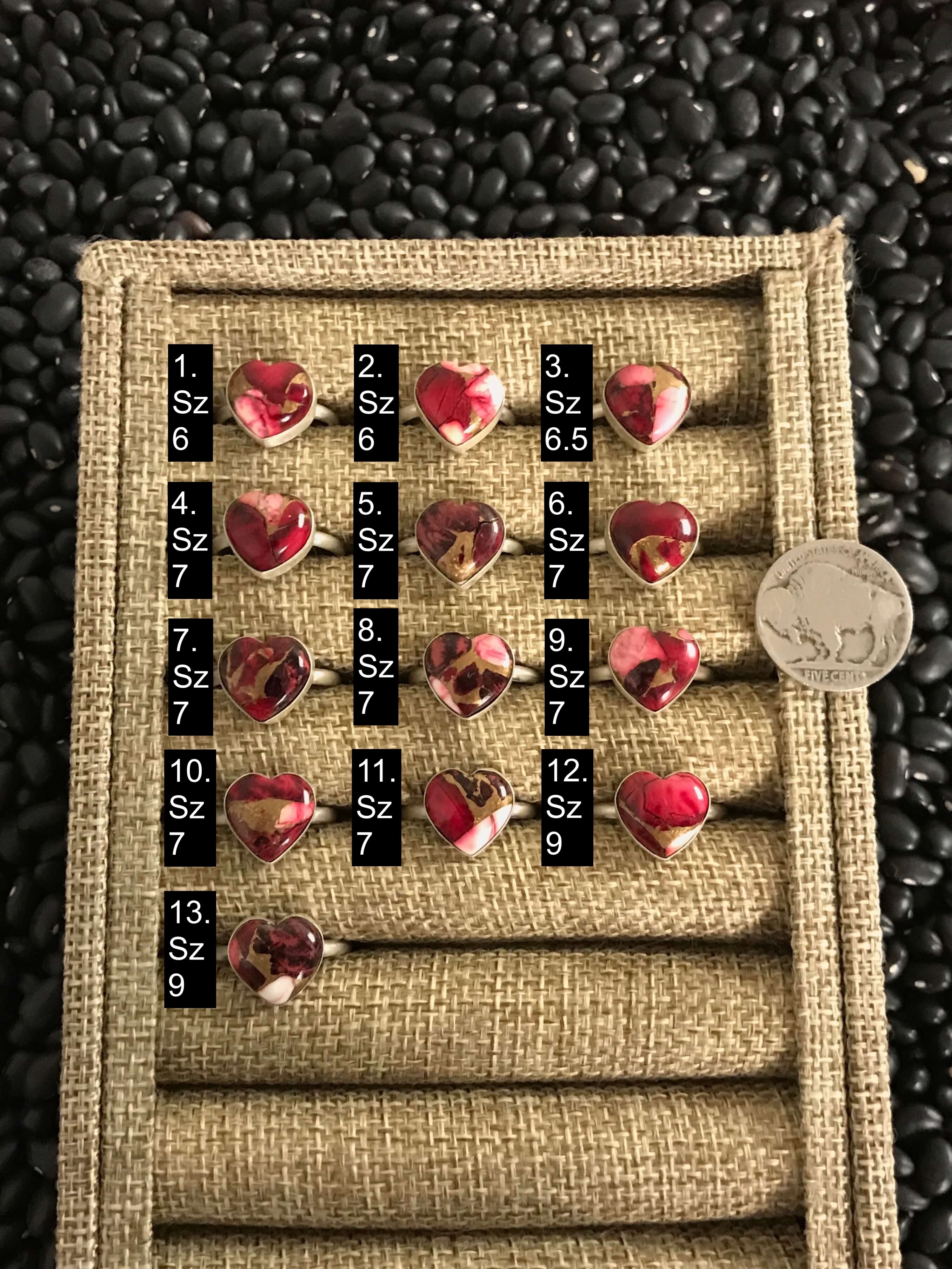 The Astoria Heart Rings-Rings-Calli Co., Turquoise and Silver Jewelry, Native American Handmade, Zuni Tribe, Navajo Tribe, Brock Texas