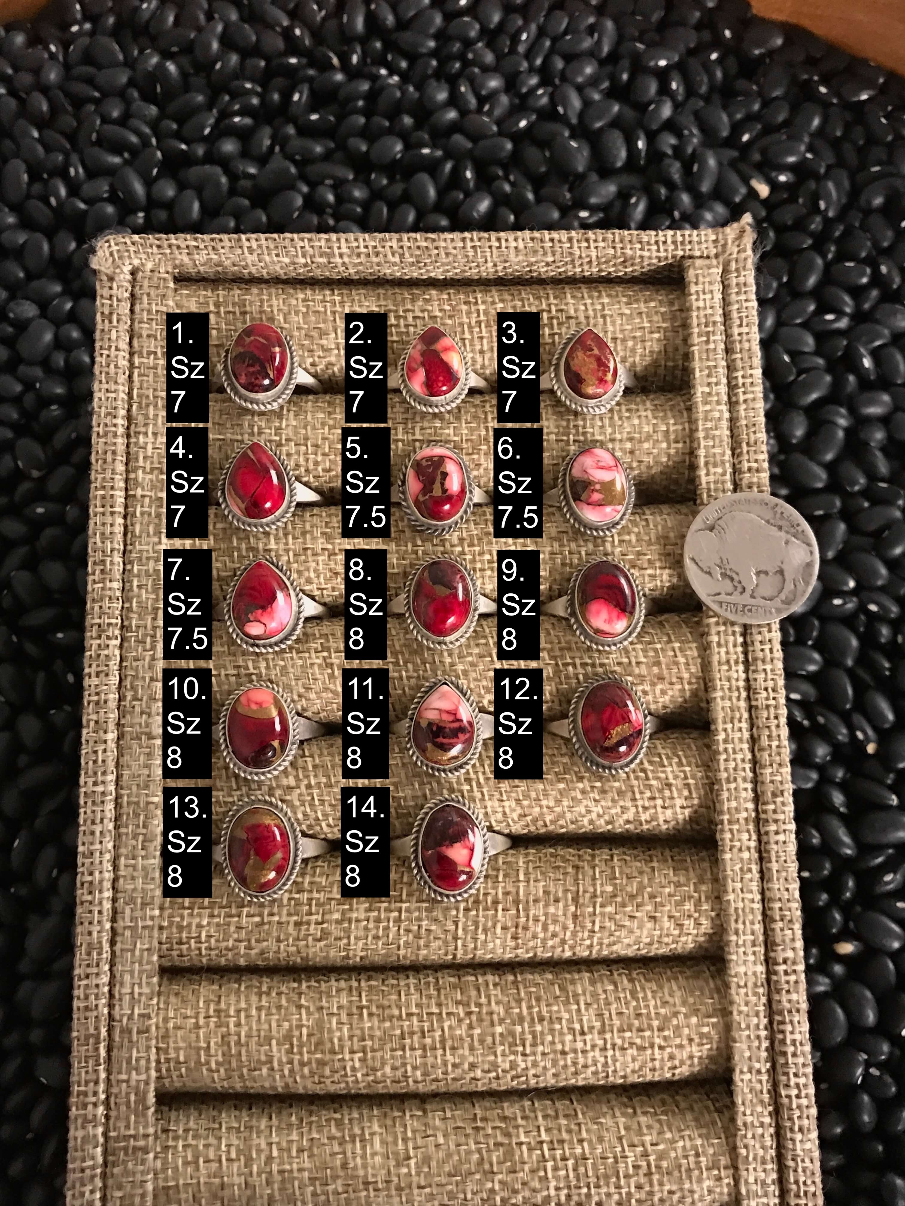 The Blaine Rings-Rings-Calli Co., Turquoise and Silver Jewelry, Native American Handmade, Zuni Tribe, Navajo Tribe, Brock Texas