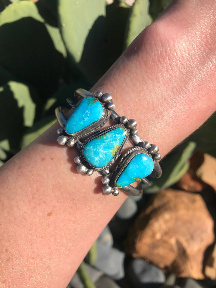 The National Turquoise Cuff, 1-Bracelets & Cuffs-Calli Co., Turquoise and Silver Jewelry, Native American Handmade, Zuni Tribe, Navajo Tribe, Brock Texas