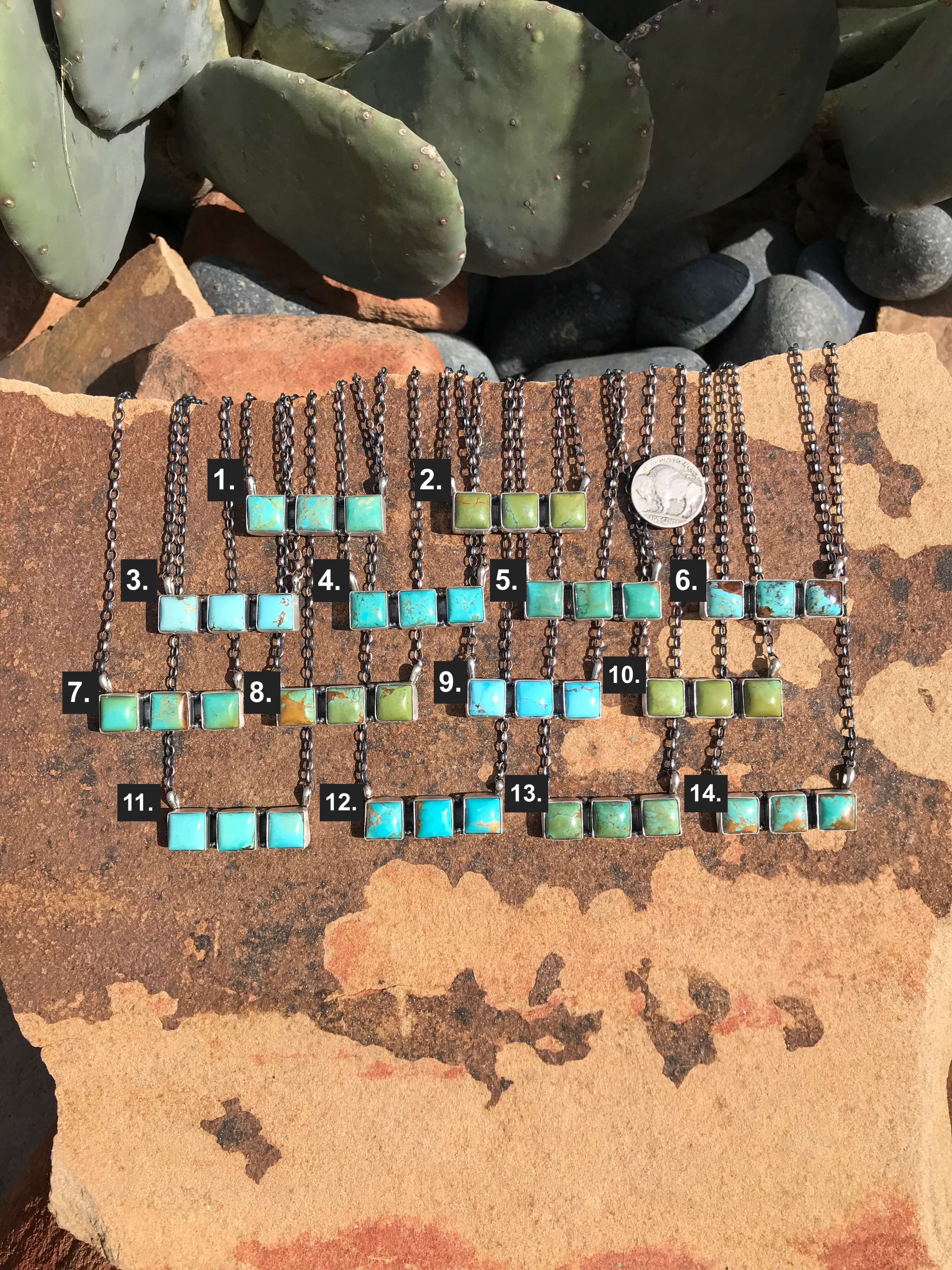 The Trace Necklaces-Necklaces-Calli Co., Turquoise and Silver Jewelry, Native American Handmade, Zuni Tribe, Navajo Tribe, Brock Texas