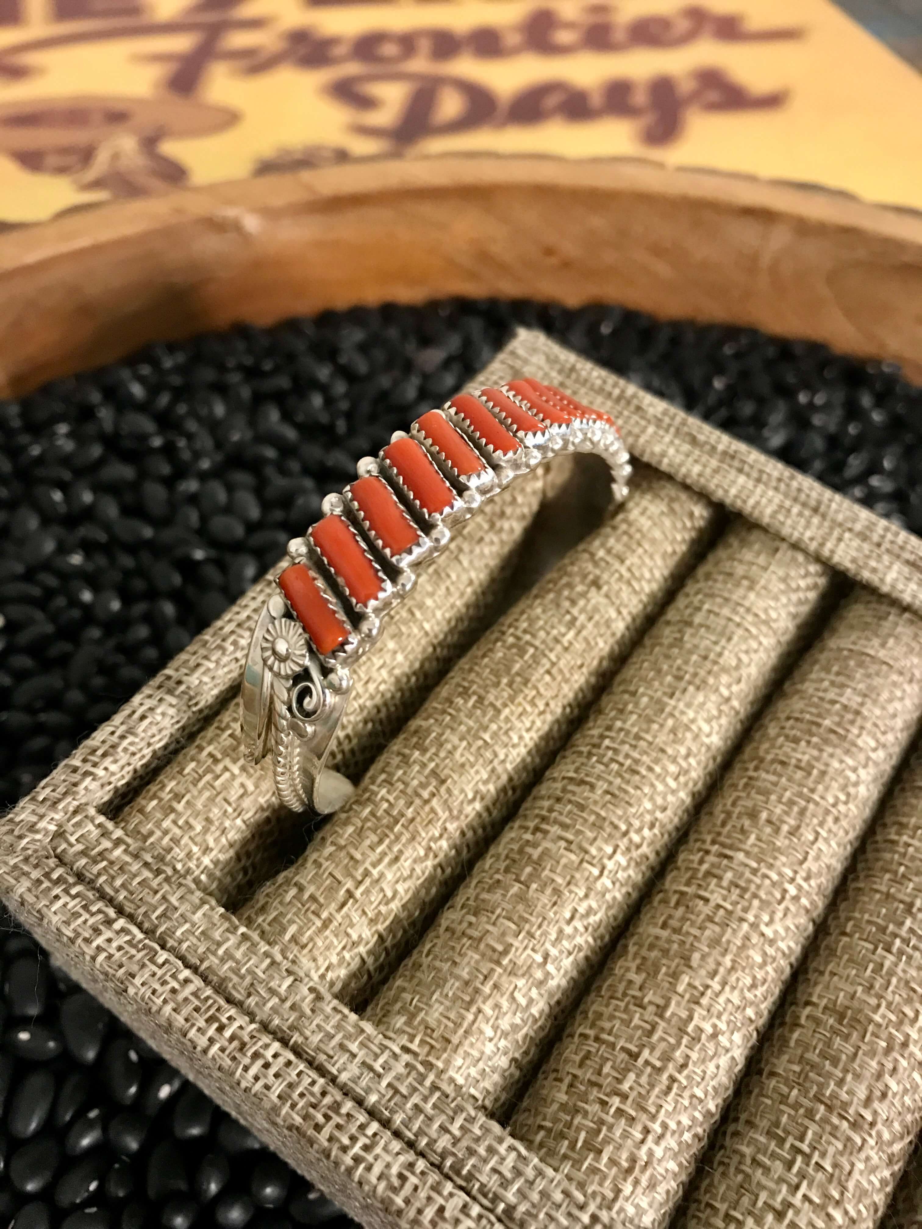 The Tiburon Coral Cuff-Bracelets & Cuffs-Calli Co., Turquoise and Silver Jewelry, Native American Handmade, Zuni Tribe, Navajo Tribe, Brock Texas