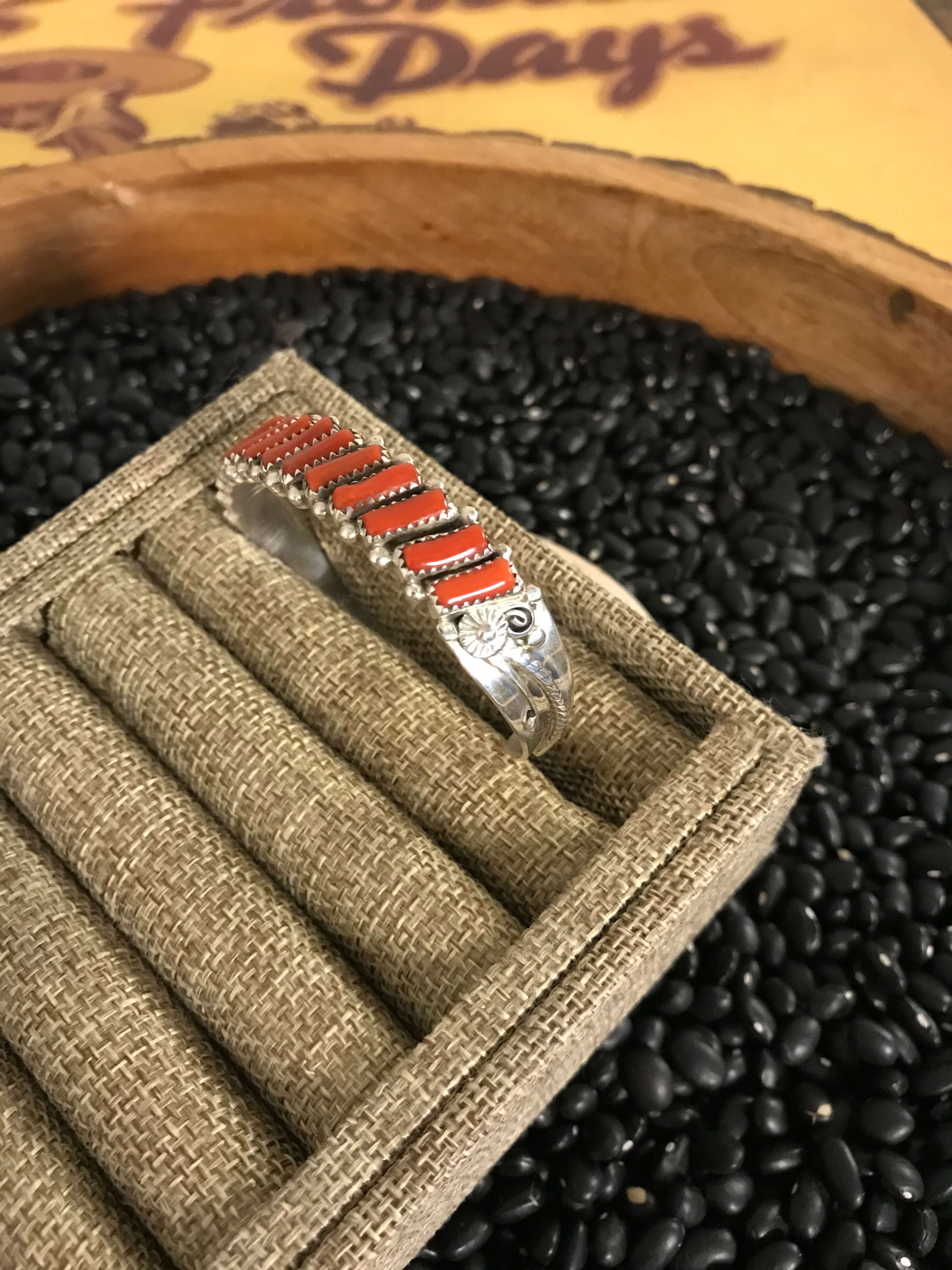 The Tiburon Coral Cuff-Bracelets & Cuffs-Calli Co., Turquoise and Silver Jewelry, Native American Handmade, Zuni Tribe, Navajo Tribe, Brock Texas