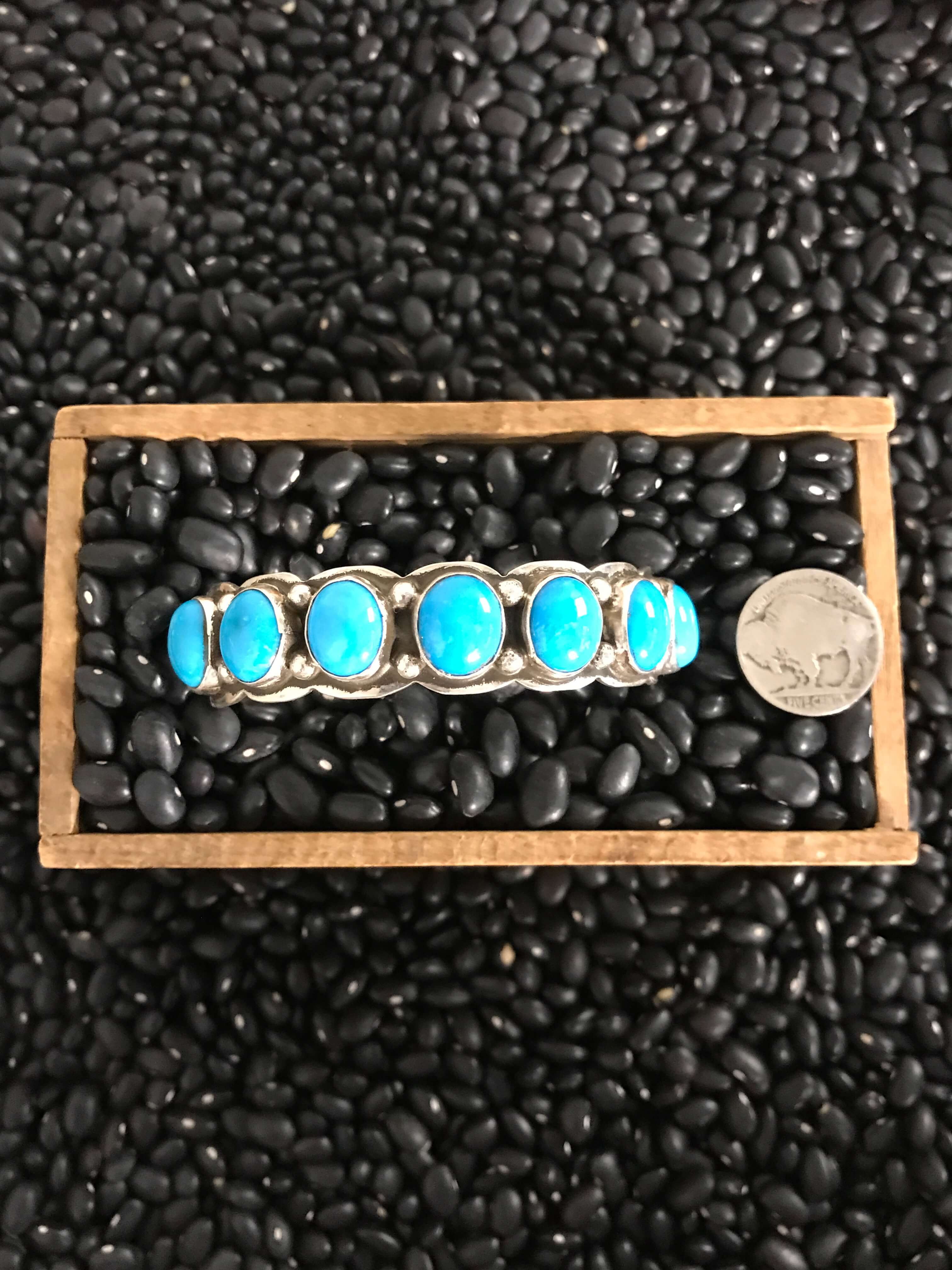 The Porto Row Cuff-Bracelets & Cuffs-Calli Co., Turquoise and Silver Jewelry, Native American Handmade, Zuni Tribe, Navajo Tribe, Brock Texas