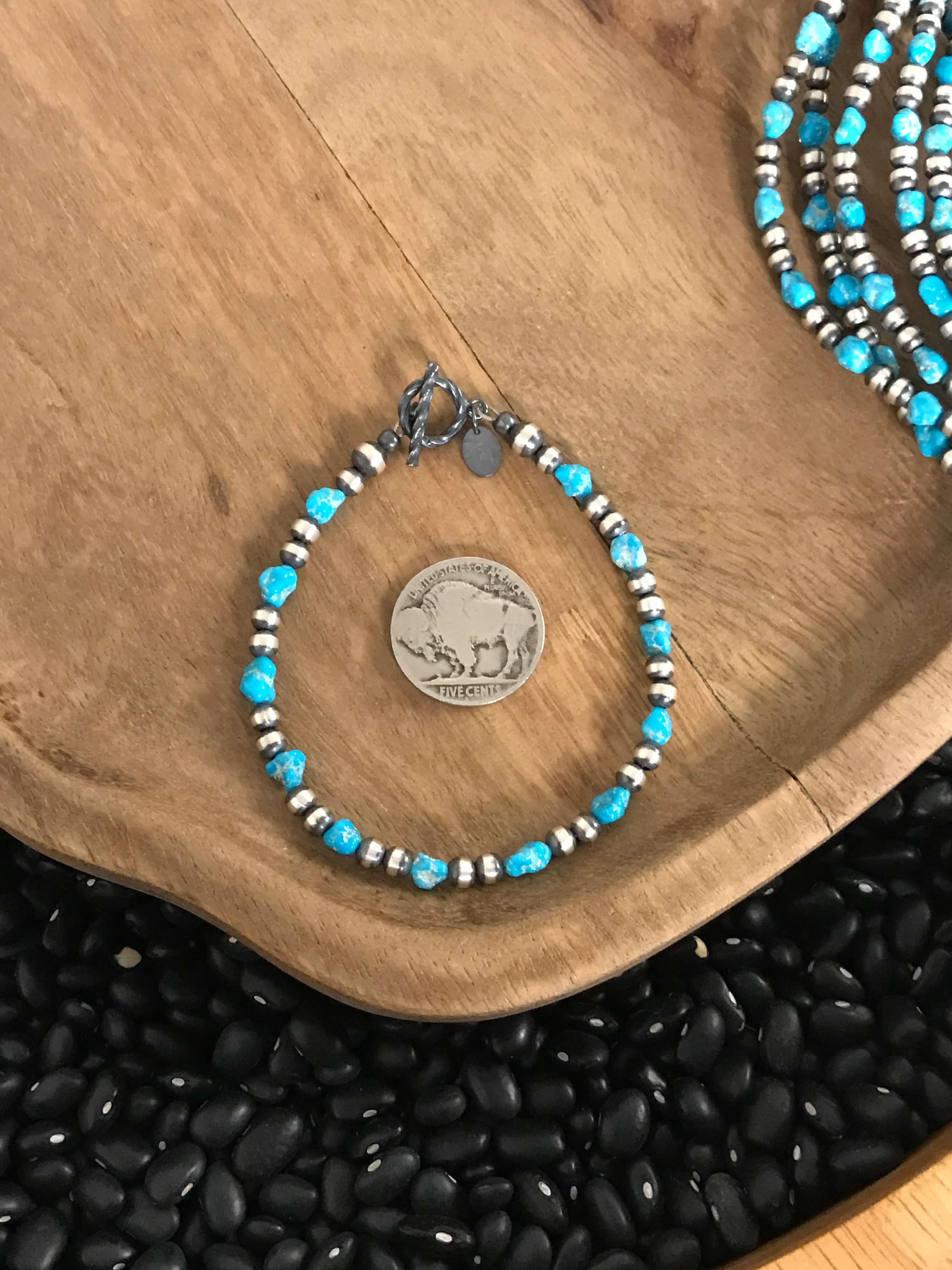 The Turley Pearl Bracelet-Bracelets & Cuffs-Calli Co., Turquoise and Silver Jewelry, Native American Handmade, Zuni Tribe, Navajo Tribe, Brock Texas
