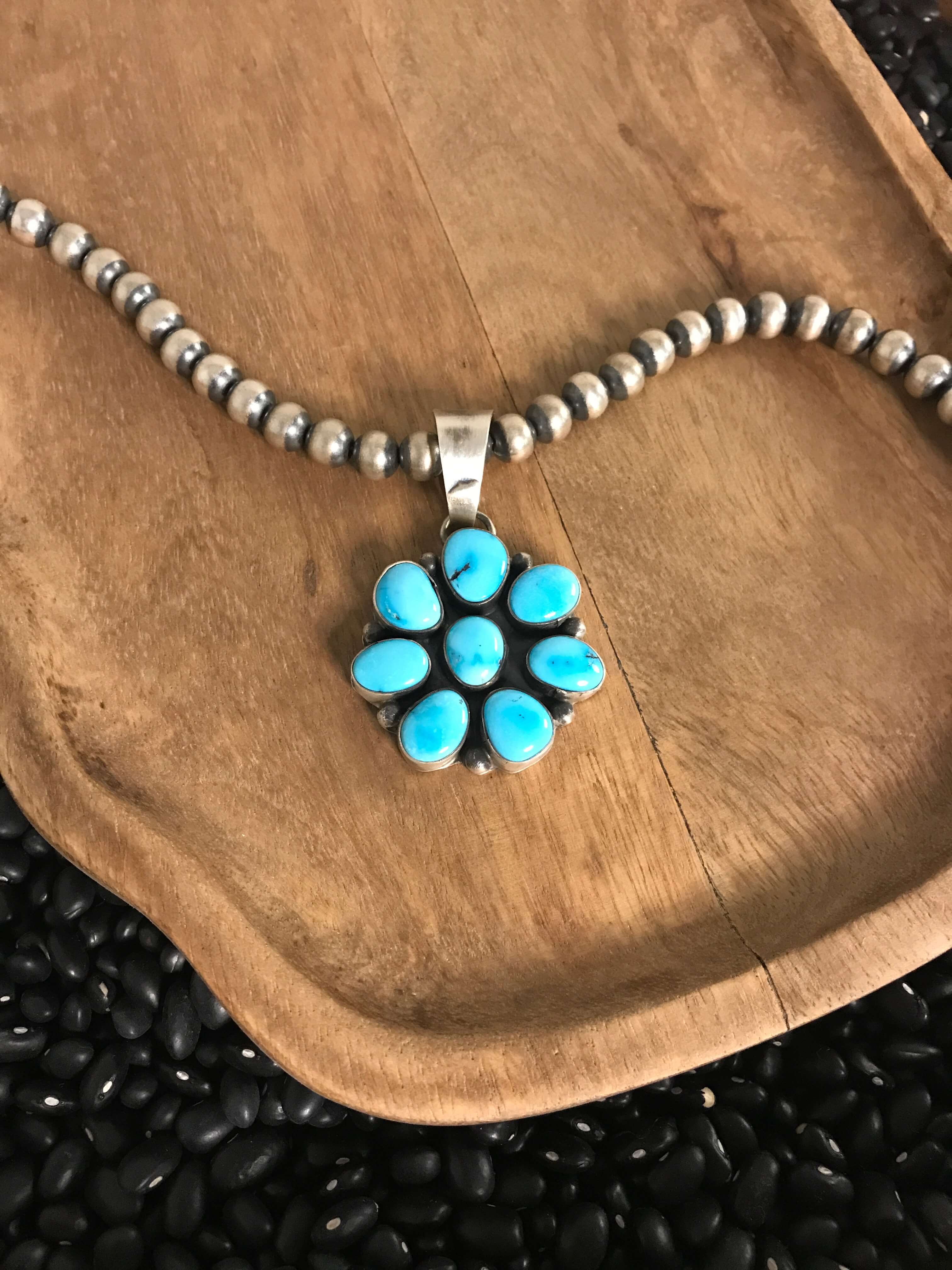 The Ladue Pendant-Pendants-Calli Co., Turquoise and Silver Jewelry, Native American Handmade, Zuni Tribe, Navajo Tribe, Brock Texas
