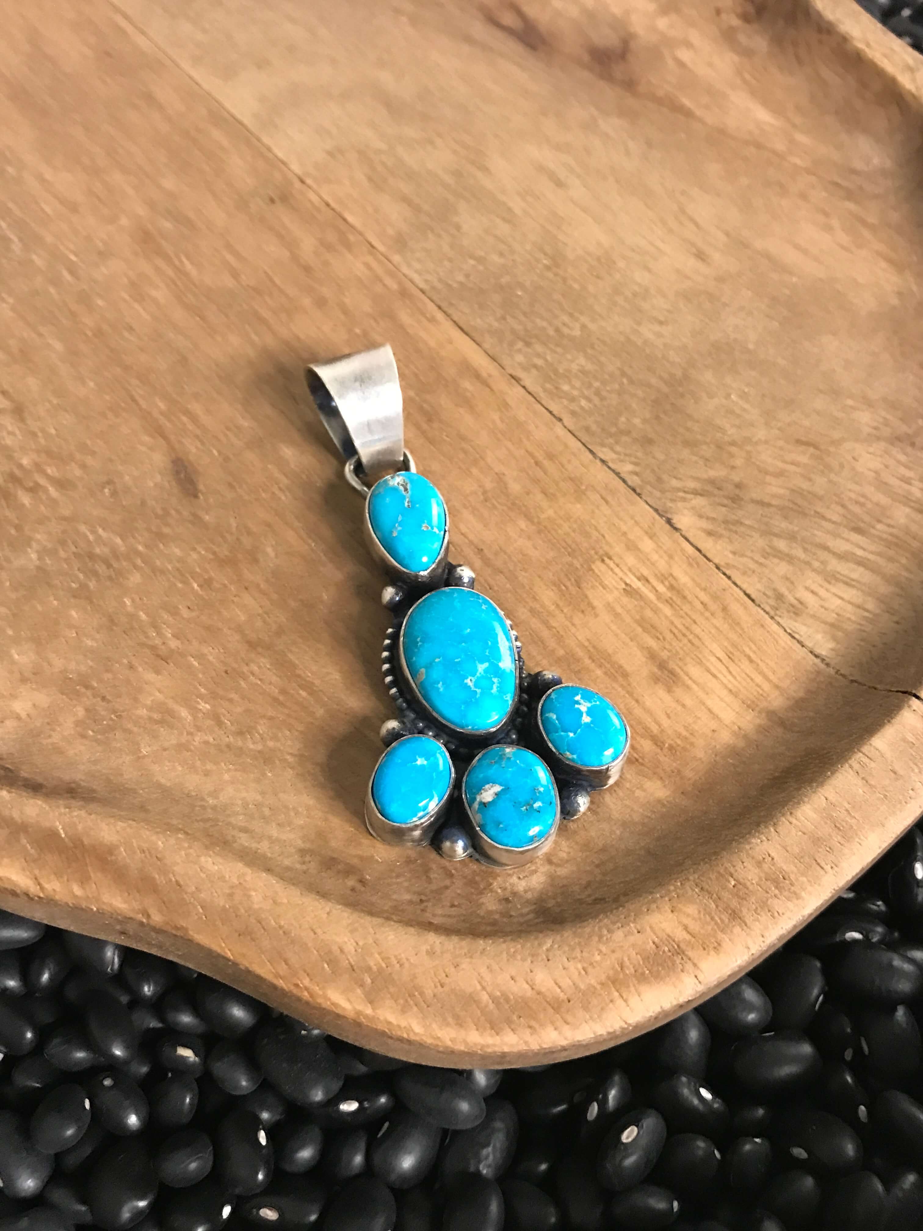 The Tyhee Pendant-Pendants-Calli Co., Turquoise and Silver Jewelry, Native American Handmade, Zuni Tribe, Navajo Tribe, Brock Texas