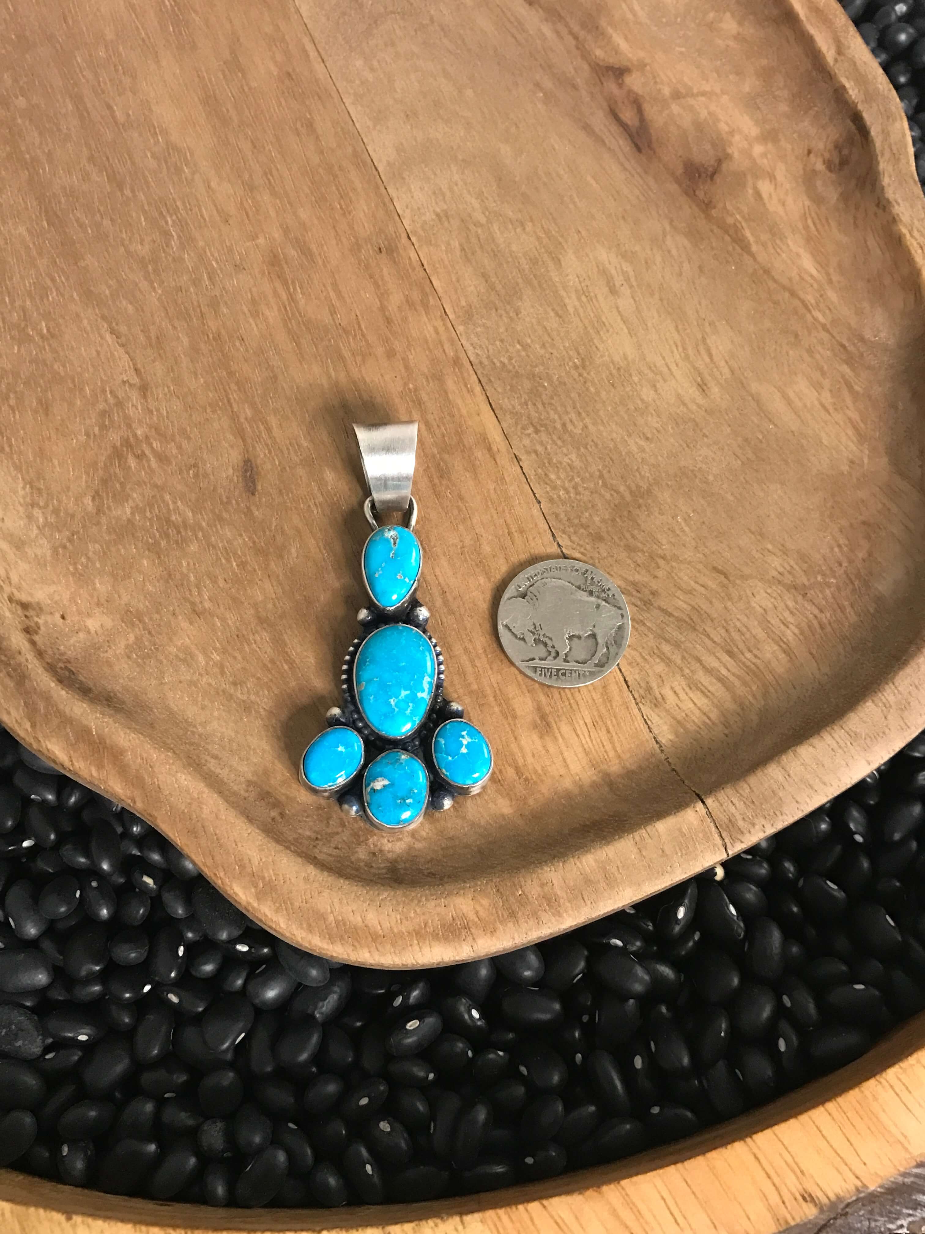 The Tyhee Pendant-Pendants-Calli Co., Turquoise and Silver Jewelry, Native American Handmade, Zuni Tribe, Navajo Tribe, Brock Texas
