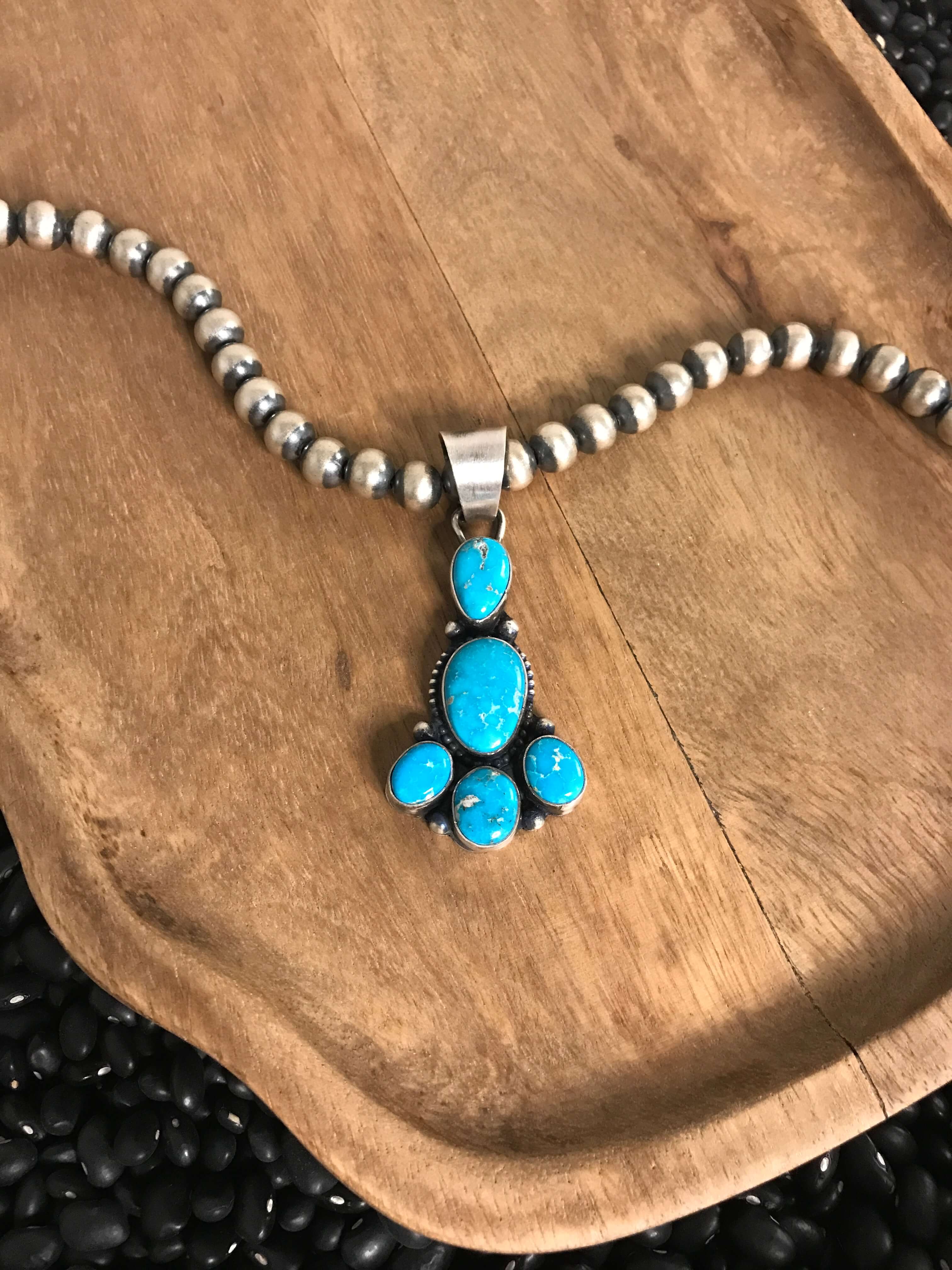 The Tyhee Pendant-Pendants-Calli Co., Turquoise and Silver Jewelry, Native American Handmade, Zuni Tribe, Navajo Tribe, Brock Texas