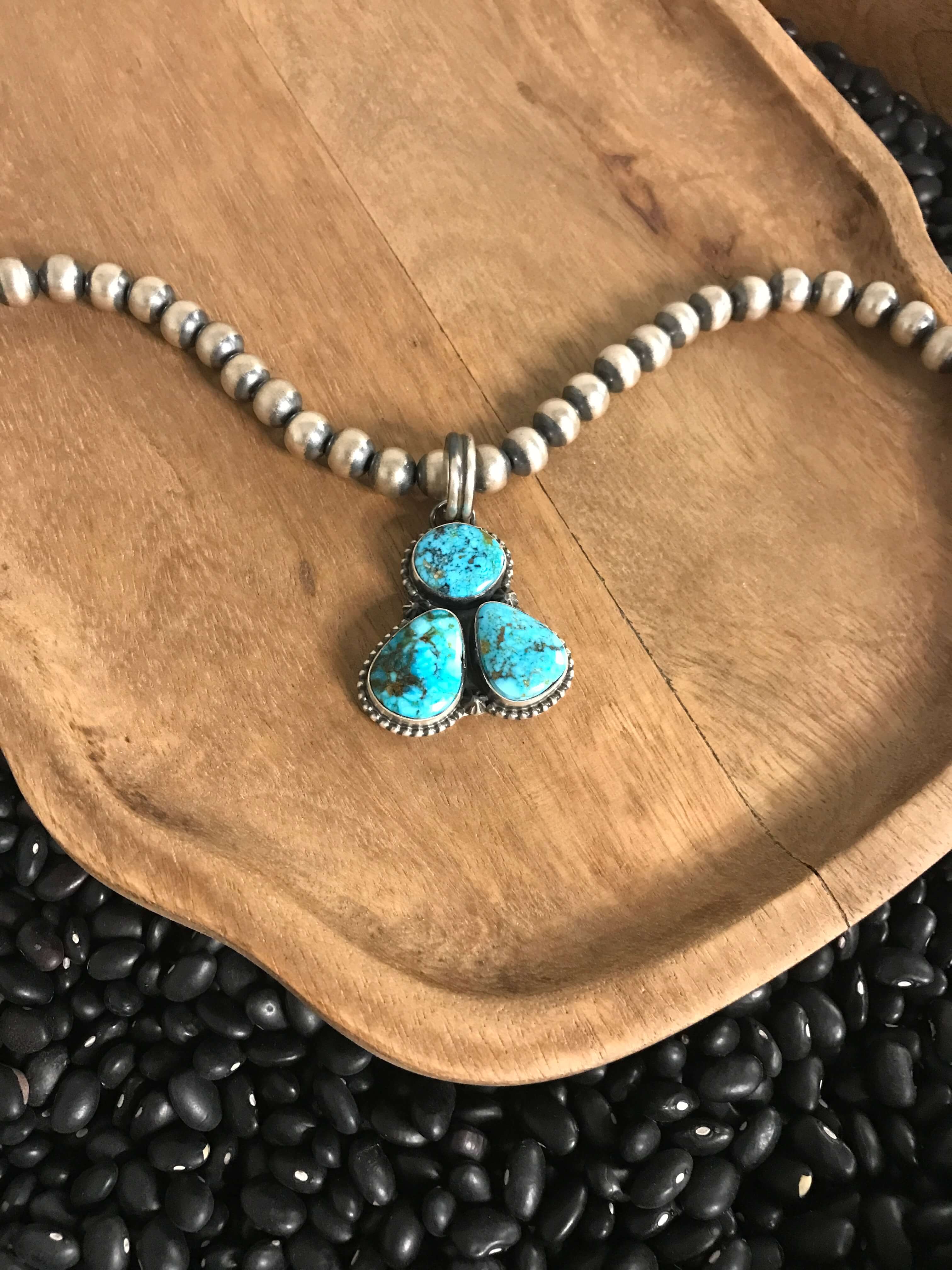 The Scout Turquoise Pendant-Pendants-Calli Co., Turquoise and Silver Jewelry, Native American Handmade, Zuni Tribe, Navajo Tribe, Brock Texas