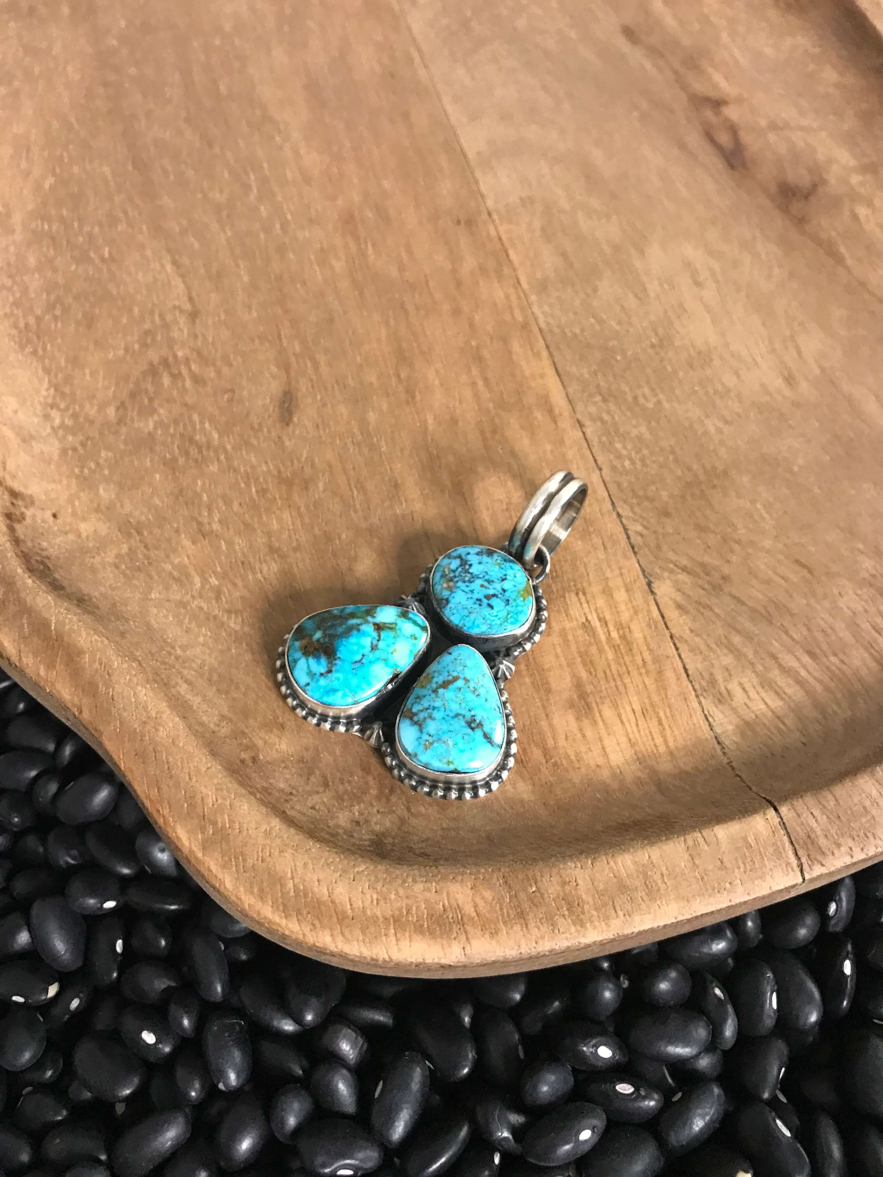 The Scout Turquoise Pendant-Pendants-Calli Co., Turquoise and Silver Jewelry, Native American Handmade, Zuni Tribe, Navajo Tribe, Brock Texas
