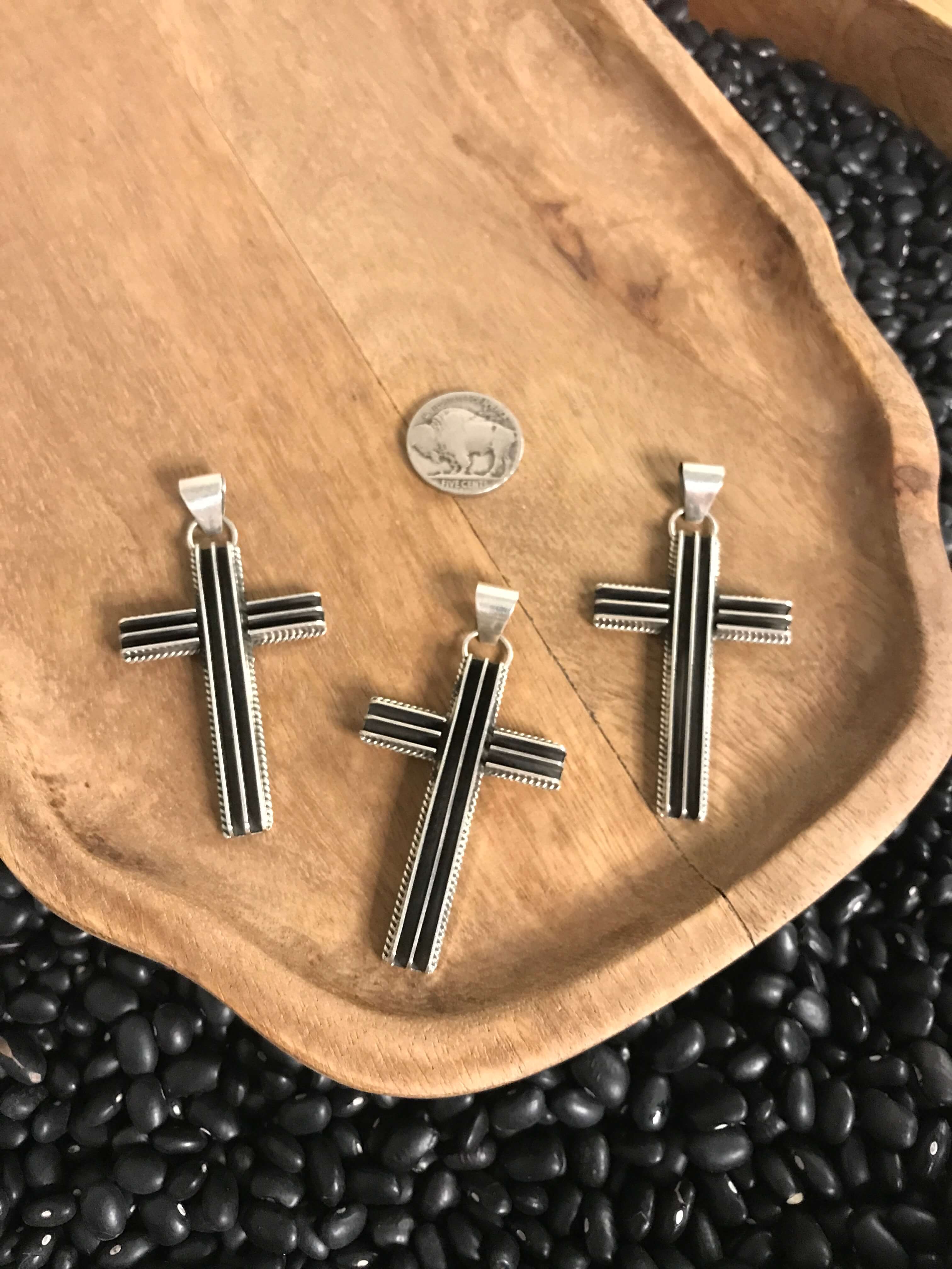 The Kasa Cross Pendant-Pendants-Calli Co., Turquoise and Silver Jewelry, Native American Handmade, Zuni Tribe, Navajo Tribe, Brock Texas