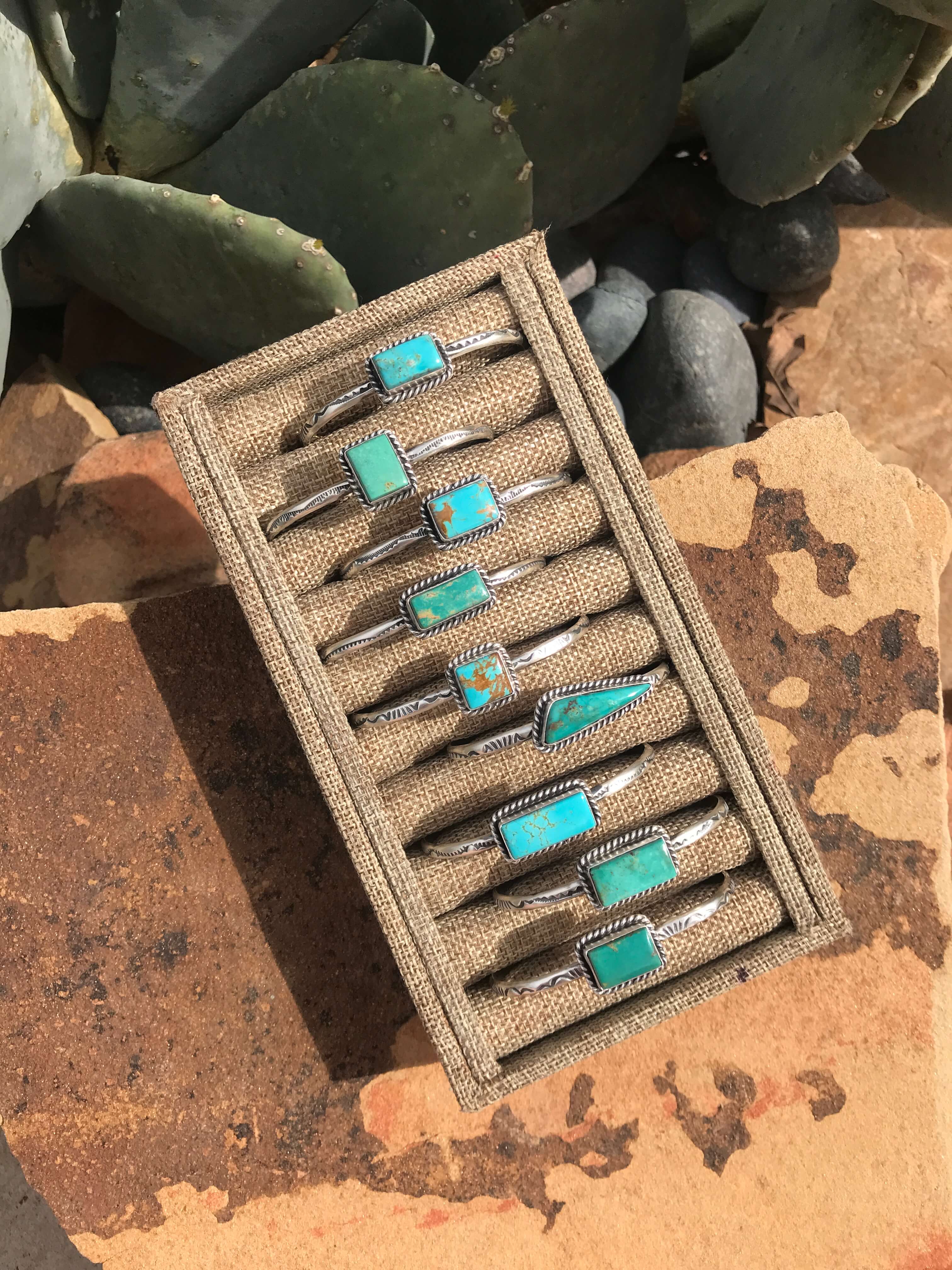 The Riverside Cuffs-Bracelets & Cuffs-Calli Co., Turquoise and Silver Jewelry, Native American Handmade, Zuni Tribe, Navajo Tribe, Brock Texas