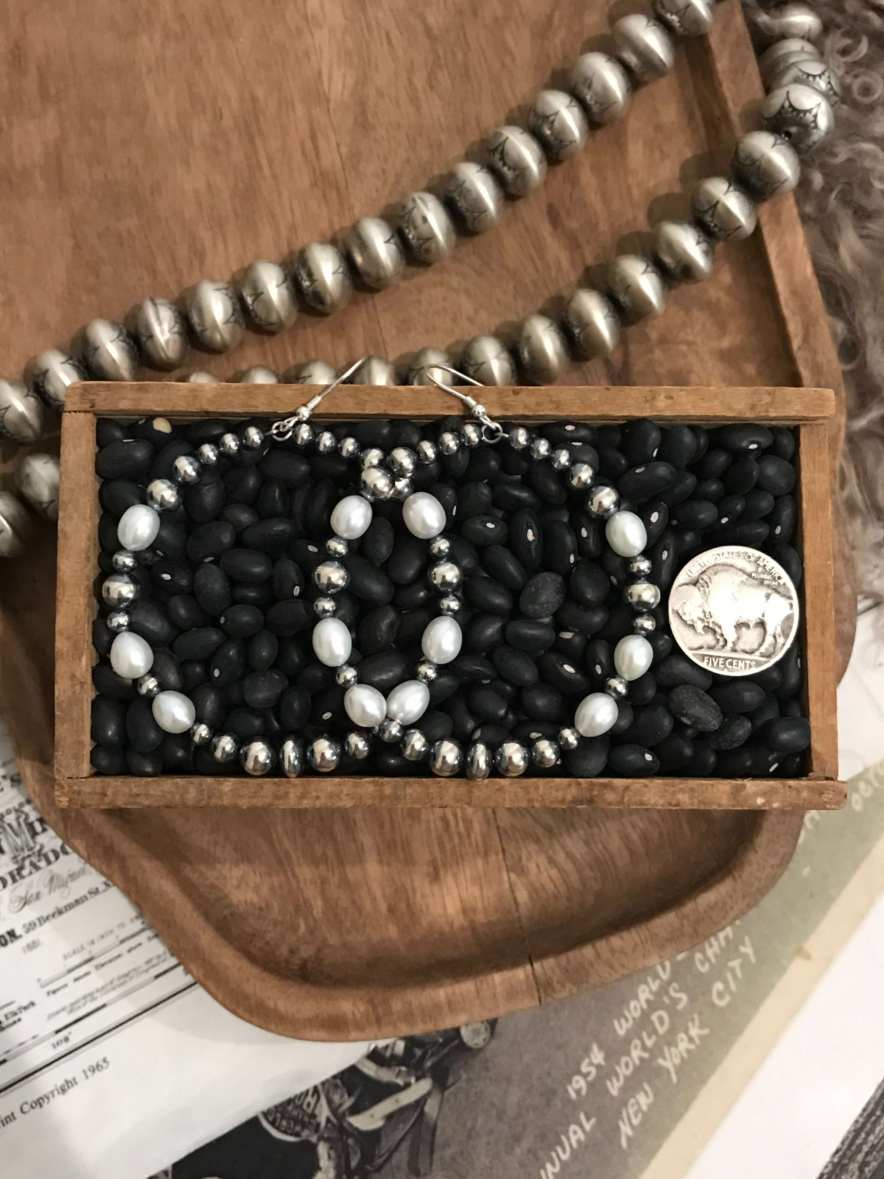 The Sand Harbor Laguna Hoop Earrings-Earrings-Calli Co., Turquoise and Silver Jewelry, Native American Handmade, Zuni Tribe, Navajo Tribe, Brock Texas