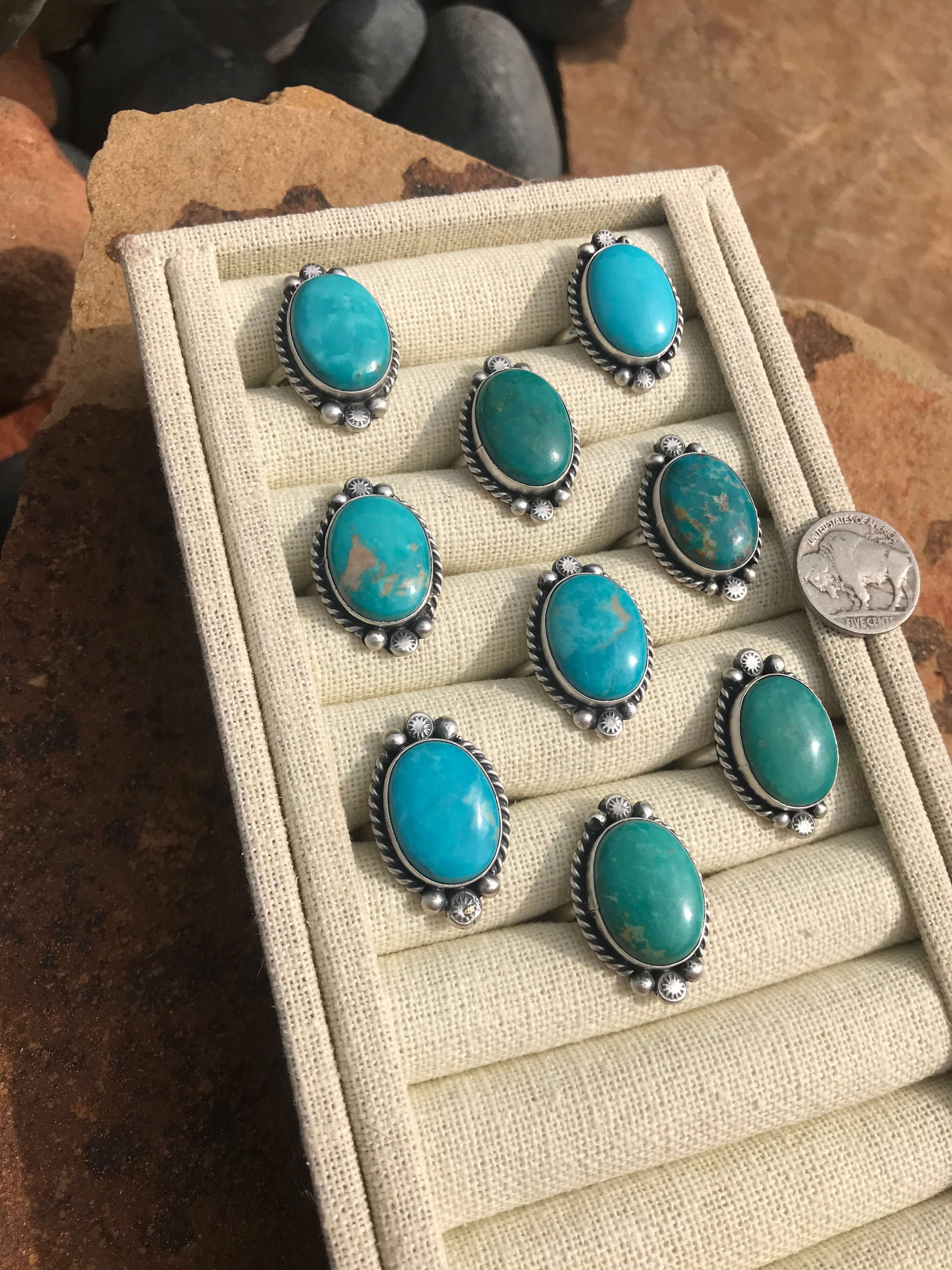 The Marengo Adjustable Rings-Rings-Calli Co., Turquoise and Silver Jewelry, Native American Handmade, Zuni Tribe, Navajo Tribe, Brock Texas