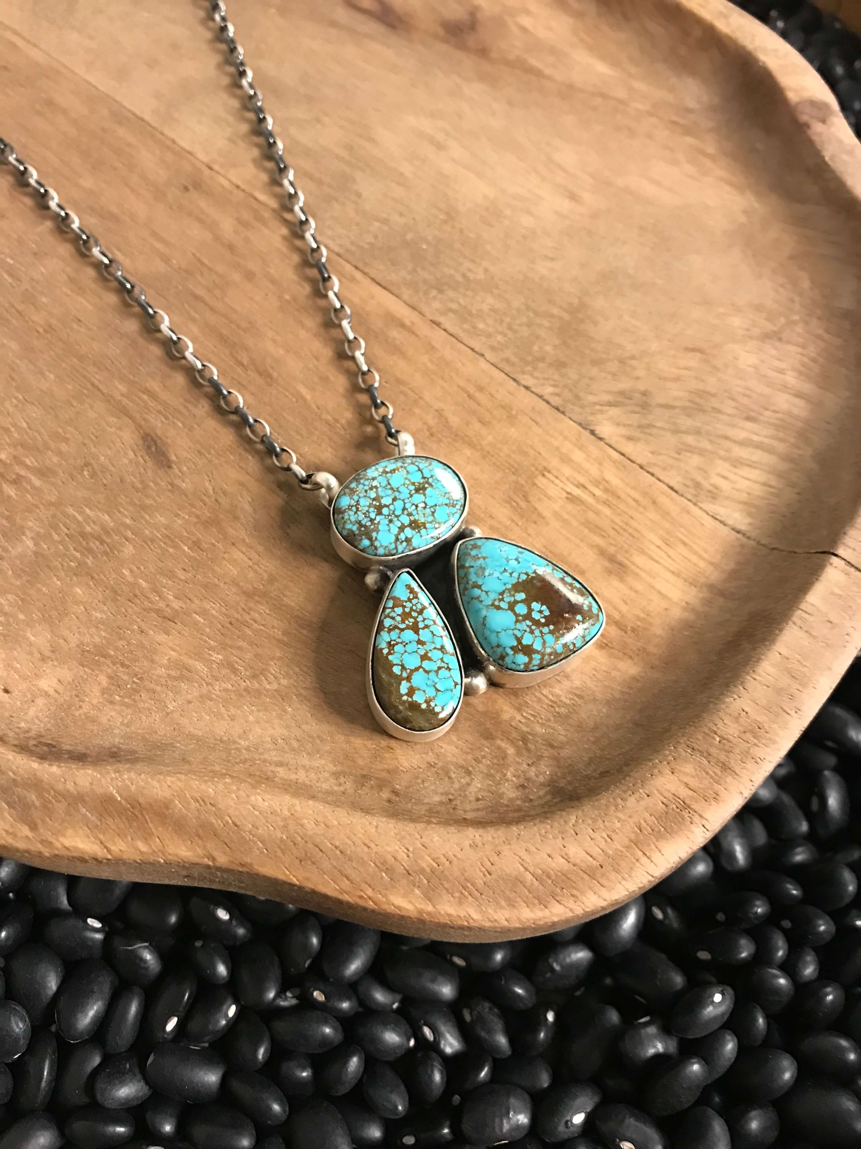 The Tempe Necklace, 1-Necklaces-Calli Co., Turquoise and Silver Jewelry, Native American Handmade, Zuni Tribe, Navajo Tribe, Brock Texas