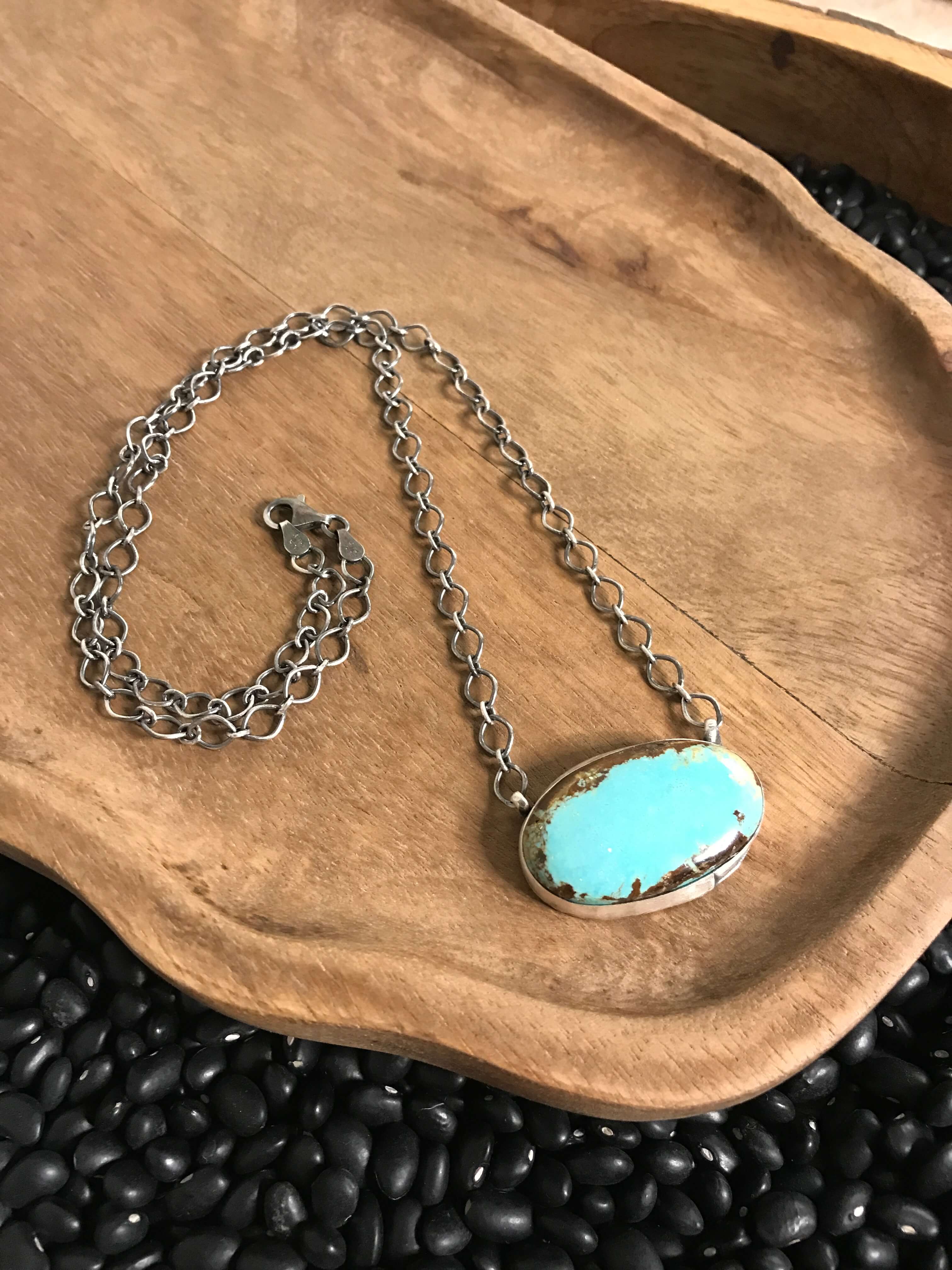The Calamity Turquoise Necklace, 3-Necklaces-Calli Co., Turquoise and Silver Jewelry, Native American Handmade, Zuni Tribe, Navajo Tribe, Brock Texas