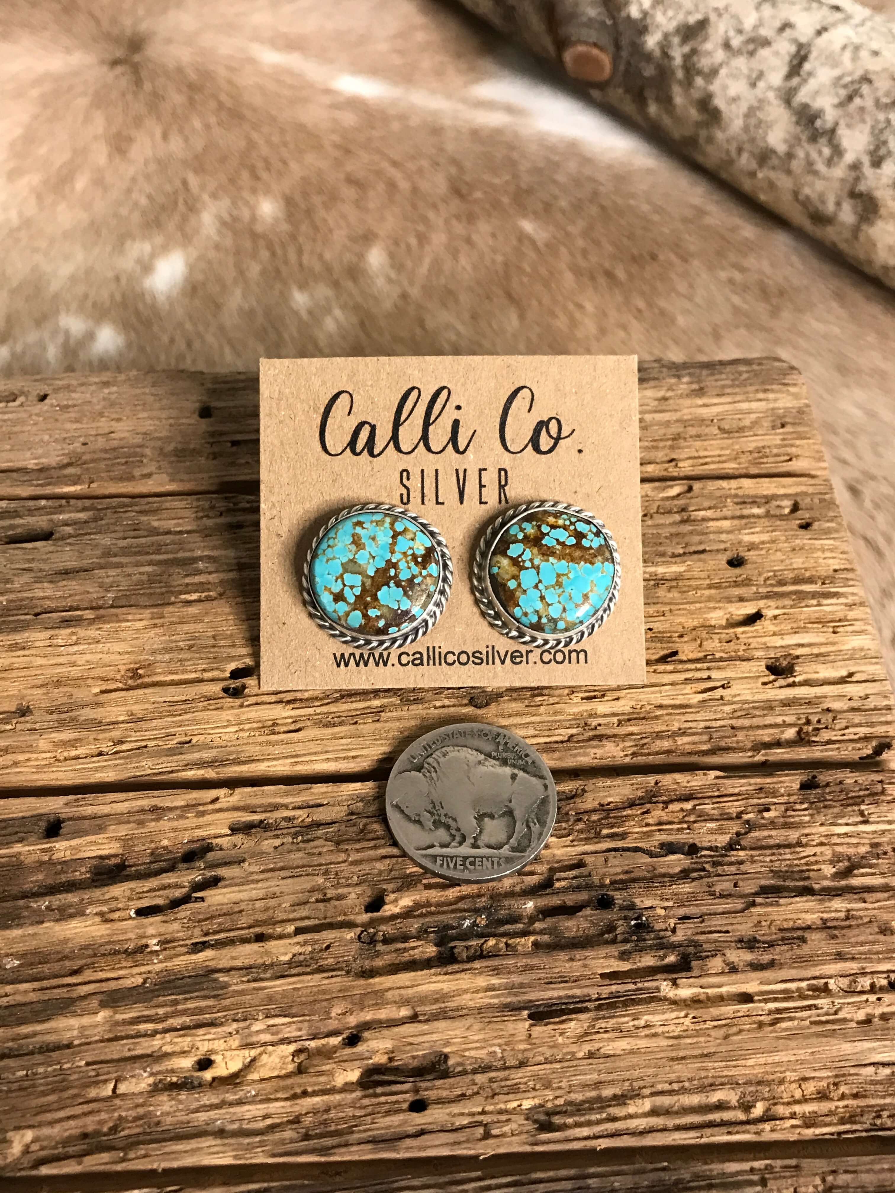The Turquoise Studs, 16-Earrings-Calli Co., Turquoise and Silver Jewelry, Native American Handmade, Zuni Tribe, Navajo Tribe, Brock Texas